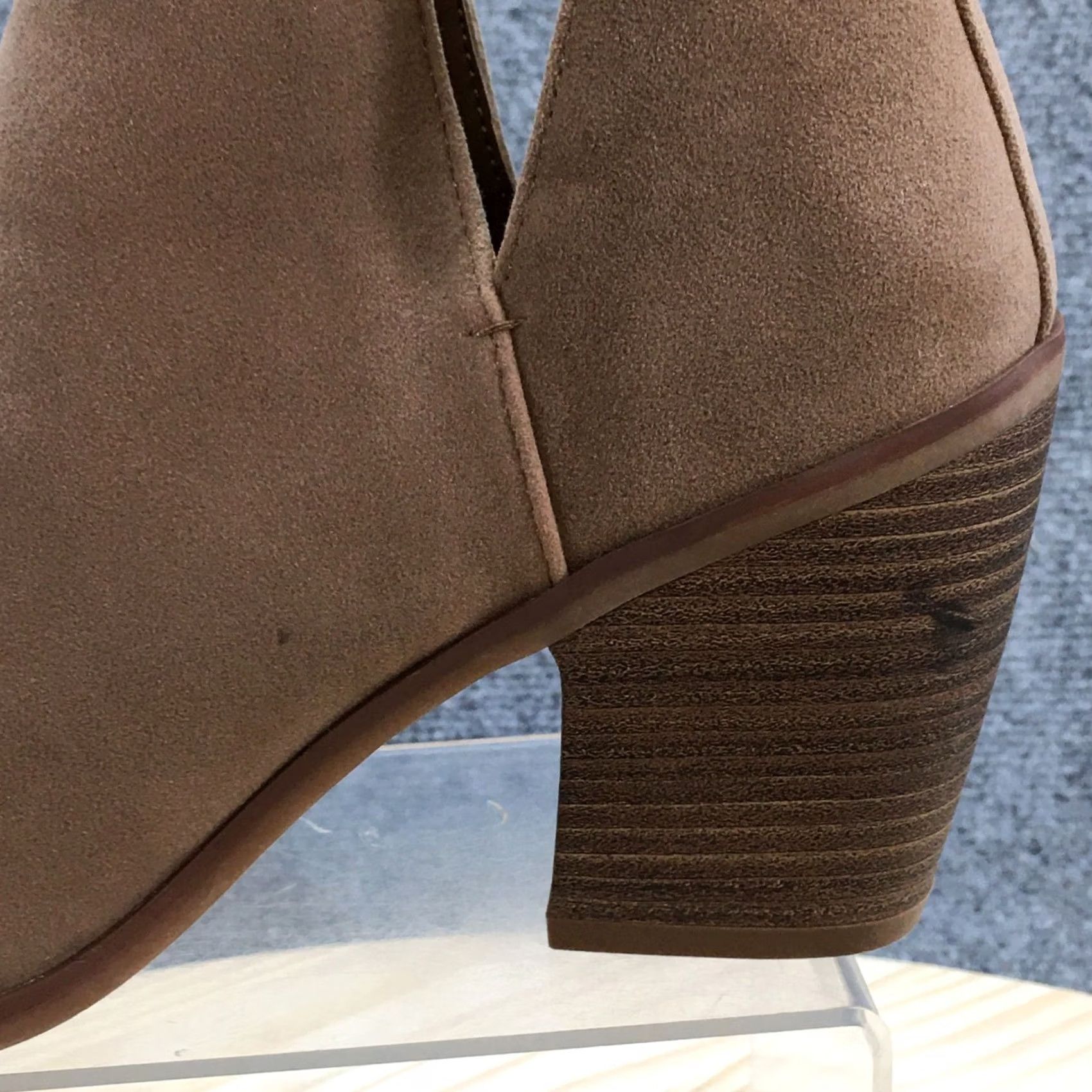 Vintage Universal Thread Boots Women 8.5 Brown Split Ankle Block Heel Casual Fabric Boots Women 8.5 Brown Block Heel Ankle Bootie Size US 9 / IT 39 - 3 Thumbnail