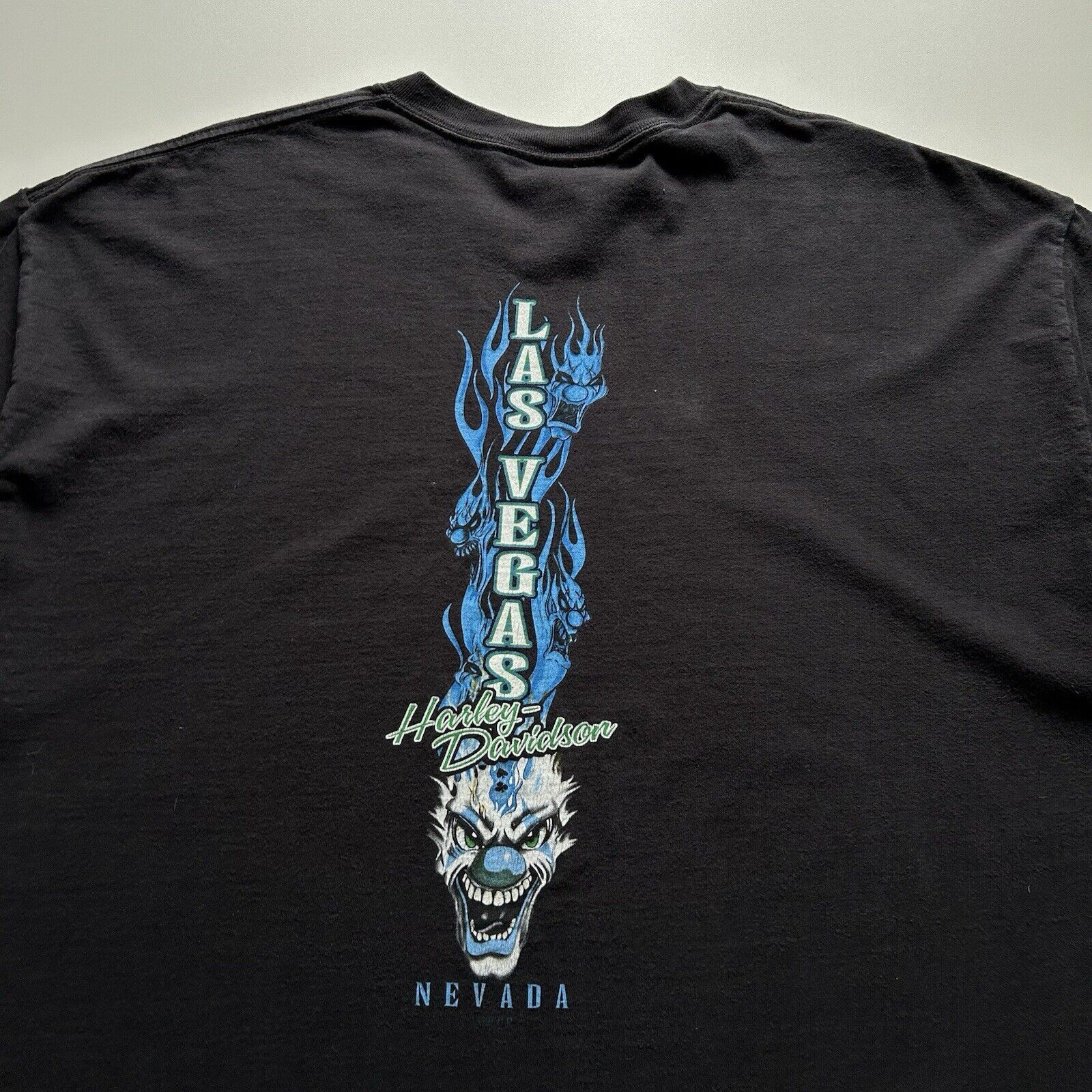 Harley Davidson × Vintage Vintage Y2K Harley Davidson T Shirt 2XL Clown Las Vegas Art Size US XXL / EU 58 / 5 - 4 Thumbnail