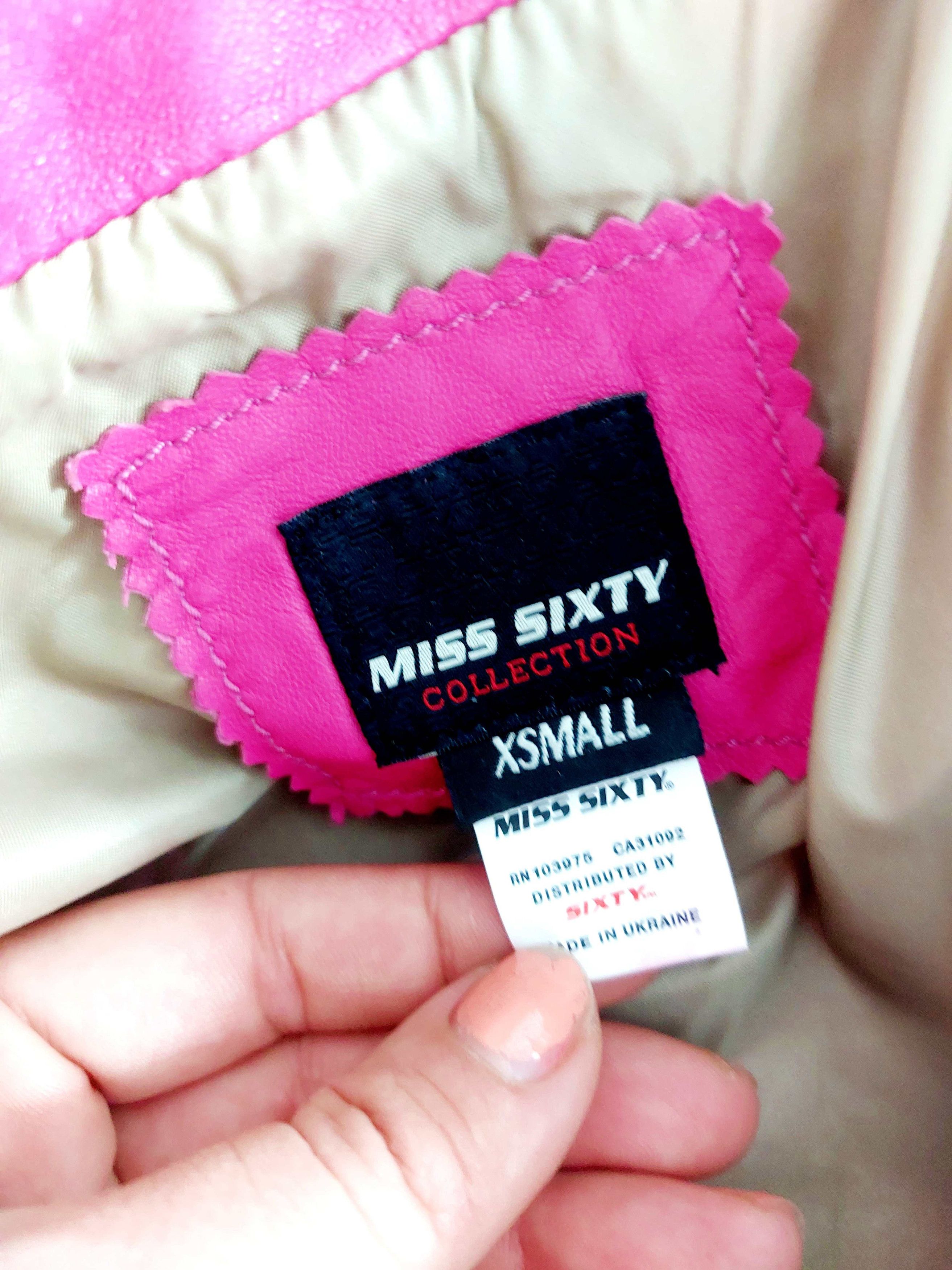 Miss Sixty Miss Sixty Hot Pink Leather Biker Moto Zip Barbie Jacket Size S / US 4 / IT 40 - 11 Thumbnail