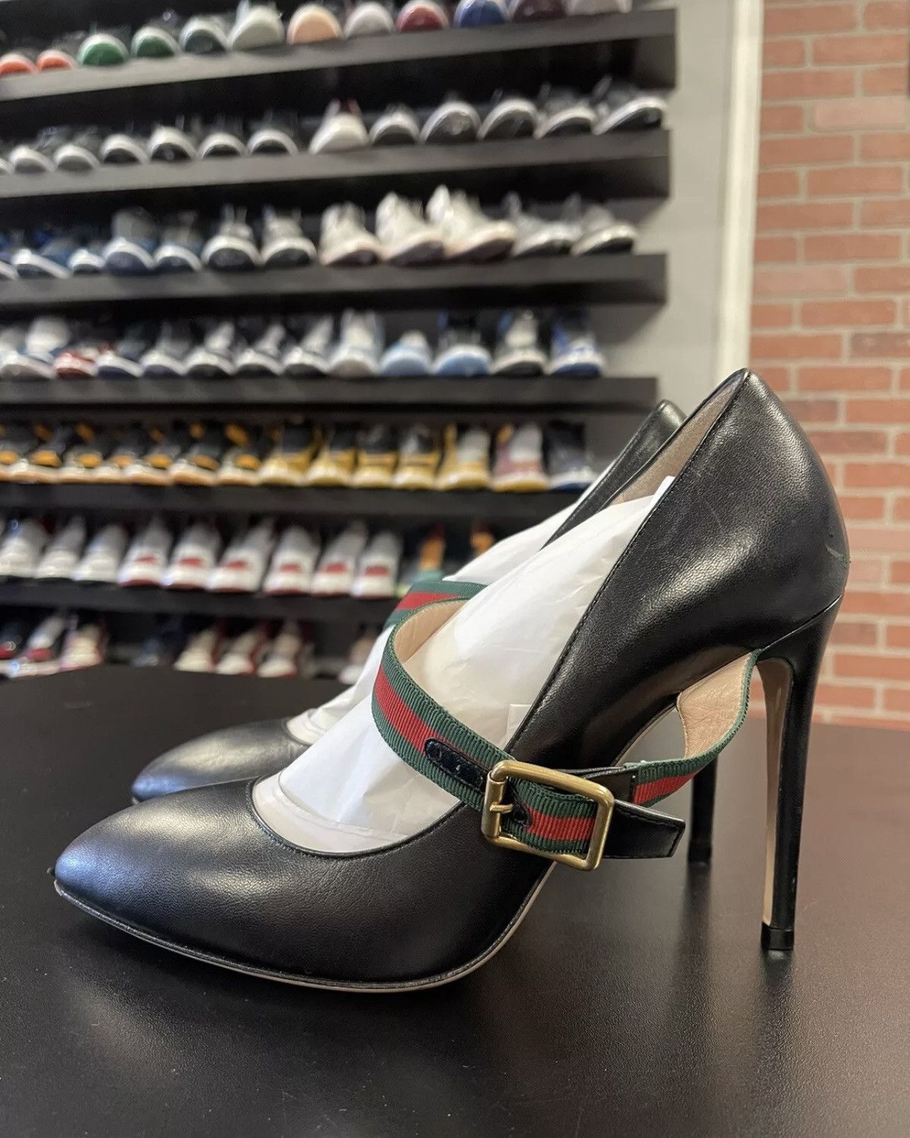 Gucci Size 8US/38EU - Gucci Black Leather Sylvie Mary Jane Pumps Size US 8 / IT 38 - 1 Thumbnail