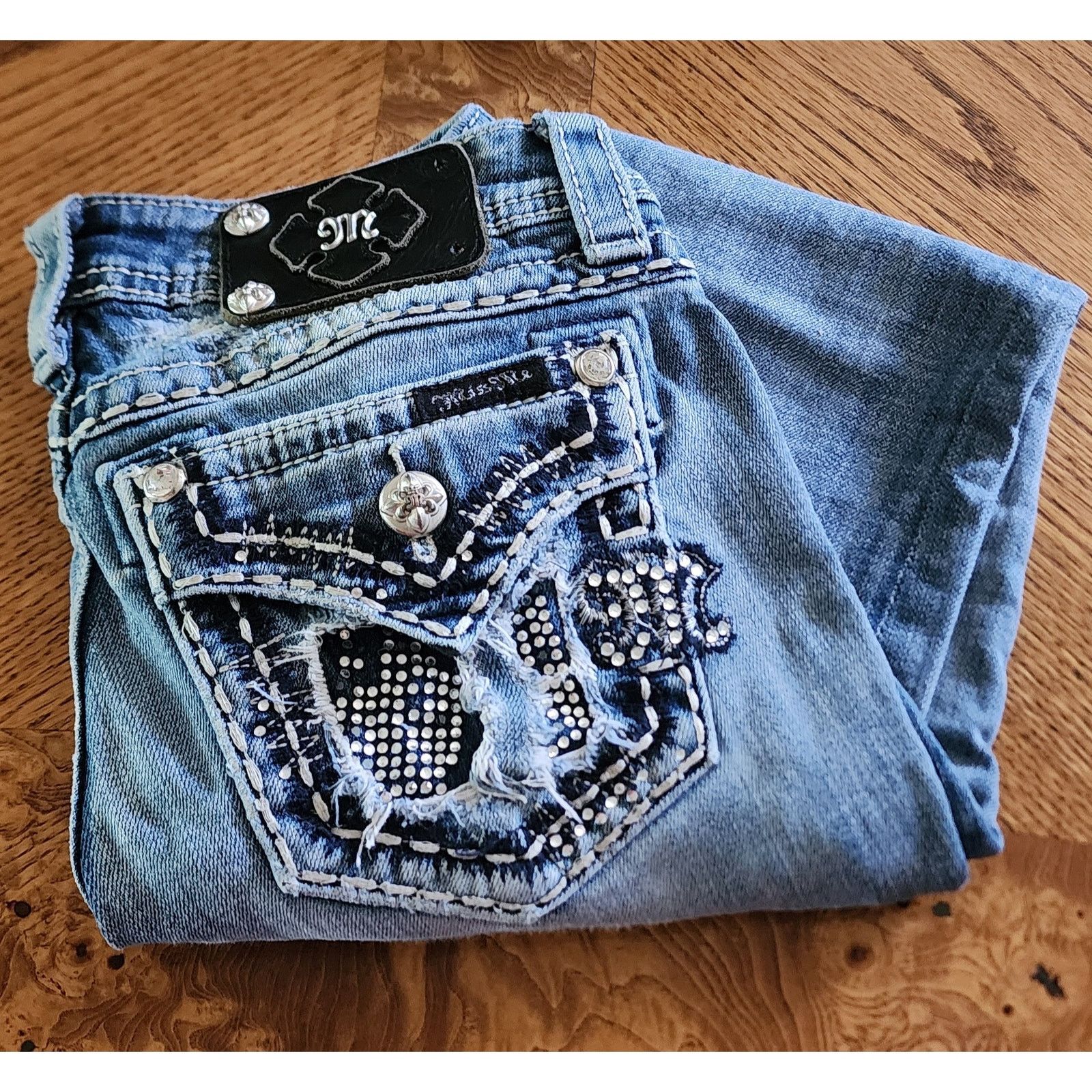 Miss Me Miss Me JE5864BR rhinestone stud distressed Boot Capri 26 EU Size 28" / US 6 / IT 42 - 1 Thumbnail