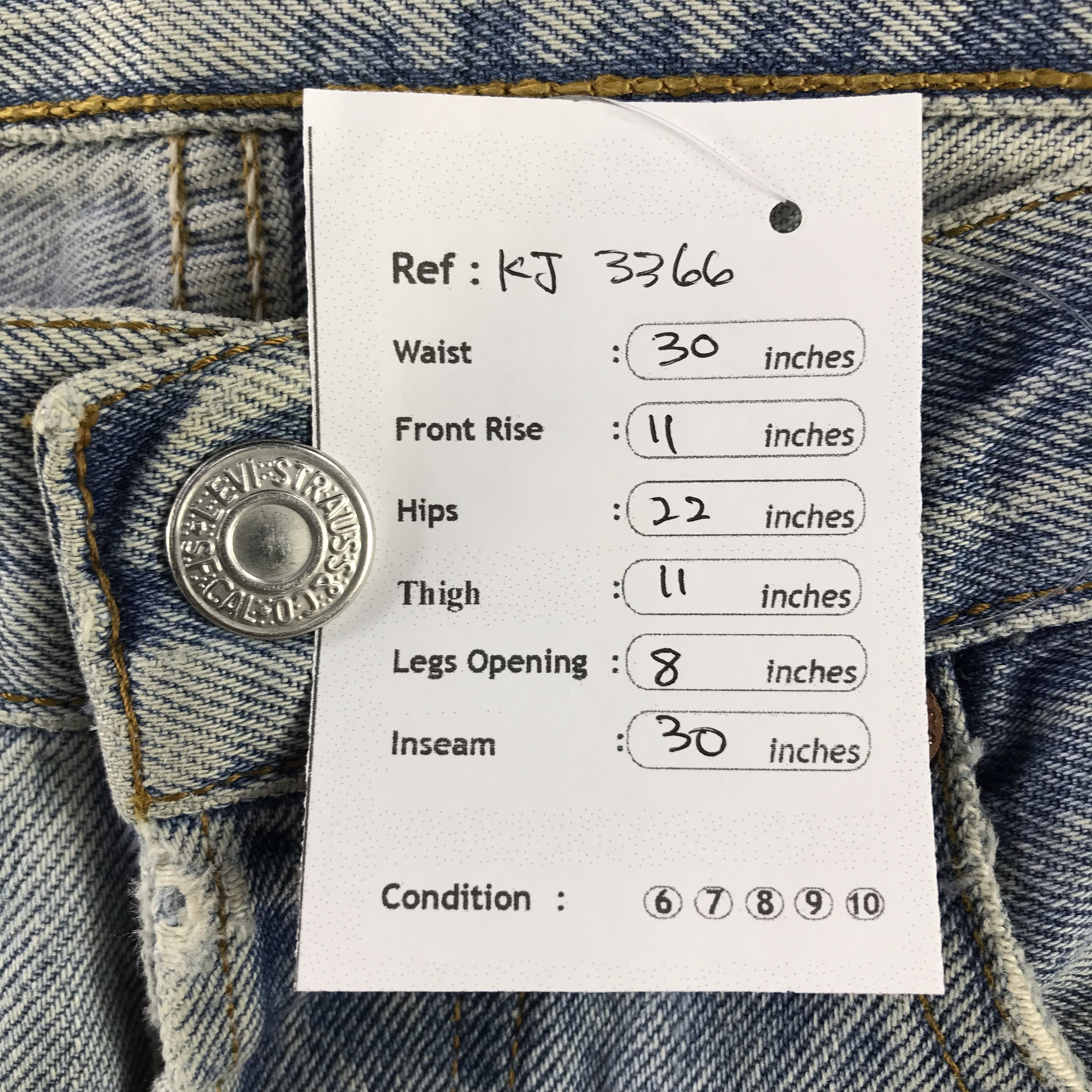 Levi's Vintage 90s Levis 501 Jeans Stone Wash Denim KJ3366 Size US 30 / EU 46 - 14 Thumbnail
