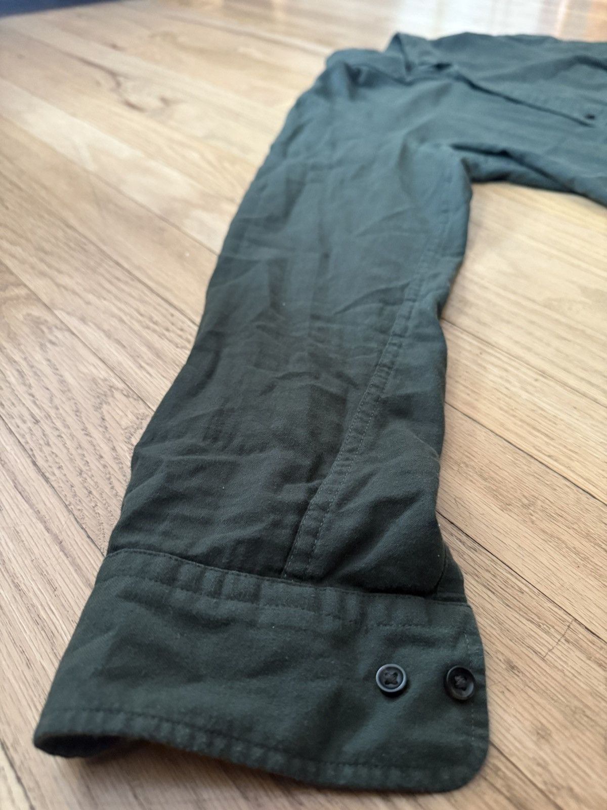 Japanese Brand × Uniqlo Olive Green Flannel Shirt Size US S / EU 44-46 / 1 - 3 Thumbnail