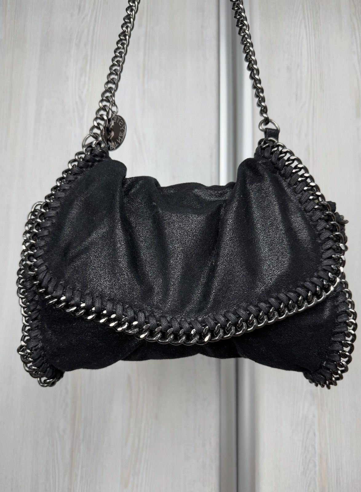 Stella McCartney STELLA MCCARTNEY Shaggy Deer Falabella Messenger Black Bag Size ONE SIZE - 2 Thumbnail