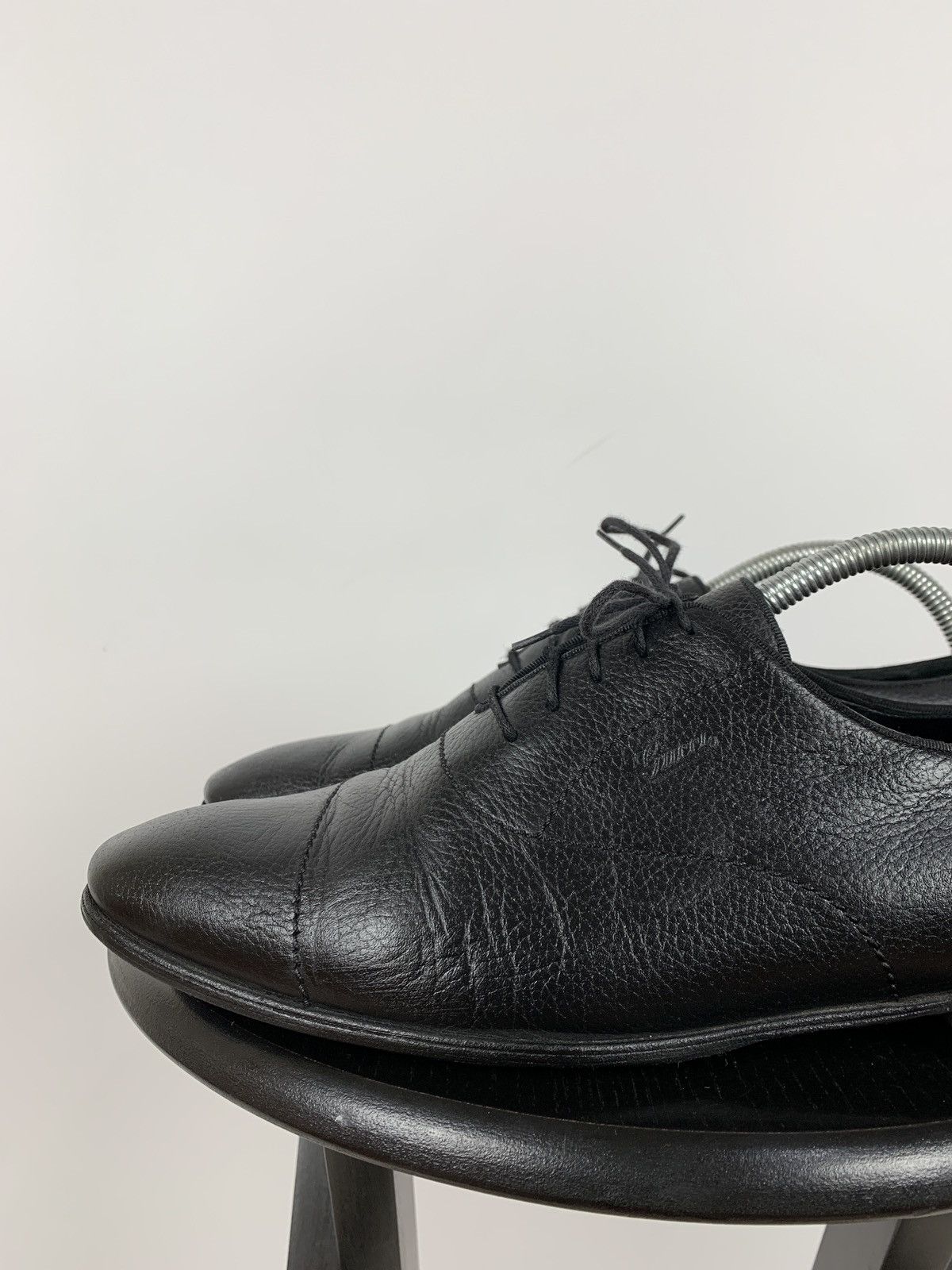 Gucci Gucci Black Leather Oxford Shoes Size US 8 / EU 41 - 10 Thumbnail