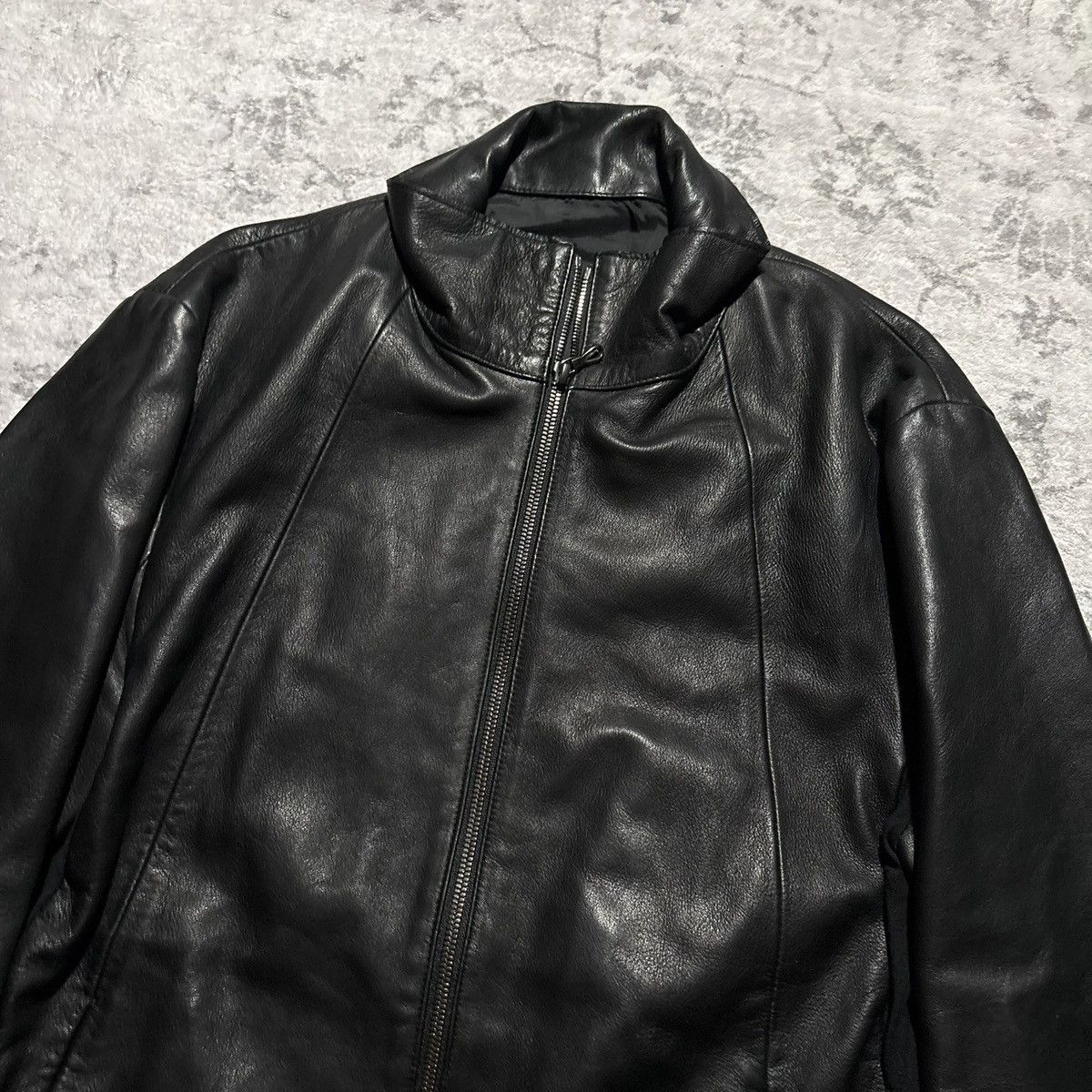 Shellac Shellac Paneled Hybrid High Neck Leather Jacket | Size 50 Size US L / EU 52-54 / 3 - 4 Thumbnail