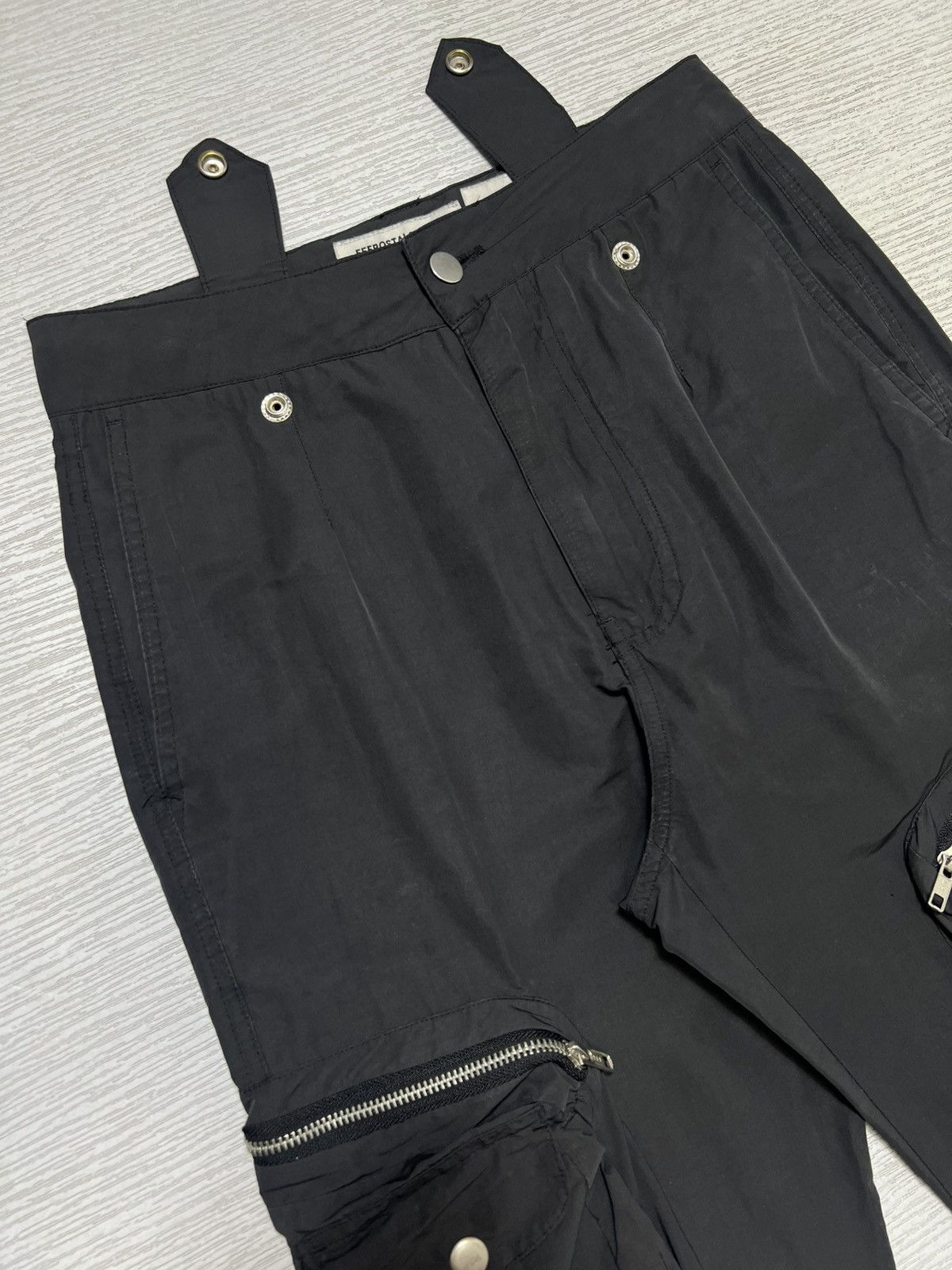 FFFPOSTALSERVICE FFFPostalService - Charcoal Flared Cargo Pants V.1 Size US 27 - 4 Thumbnail