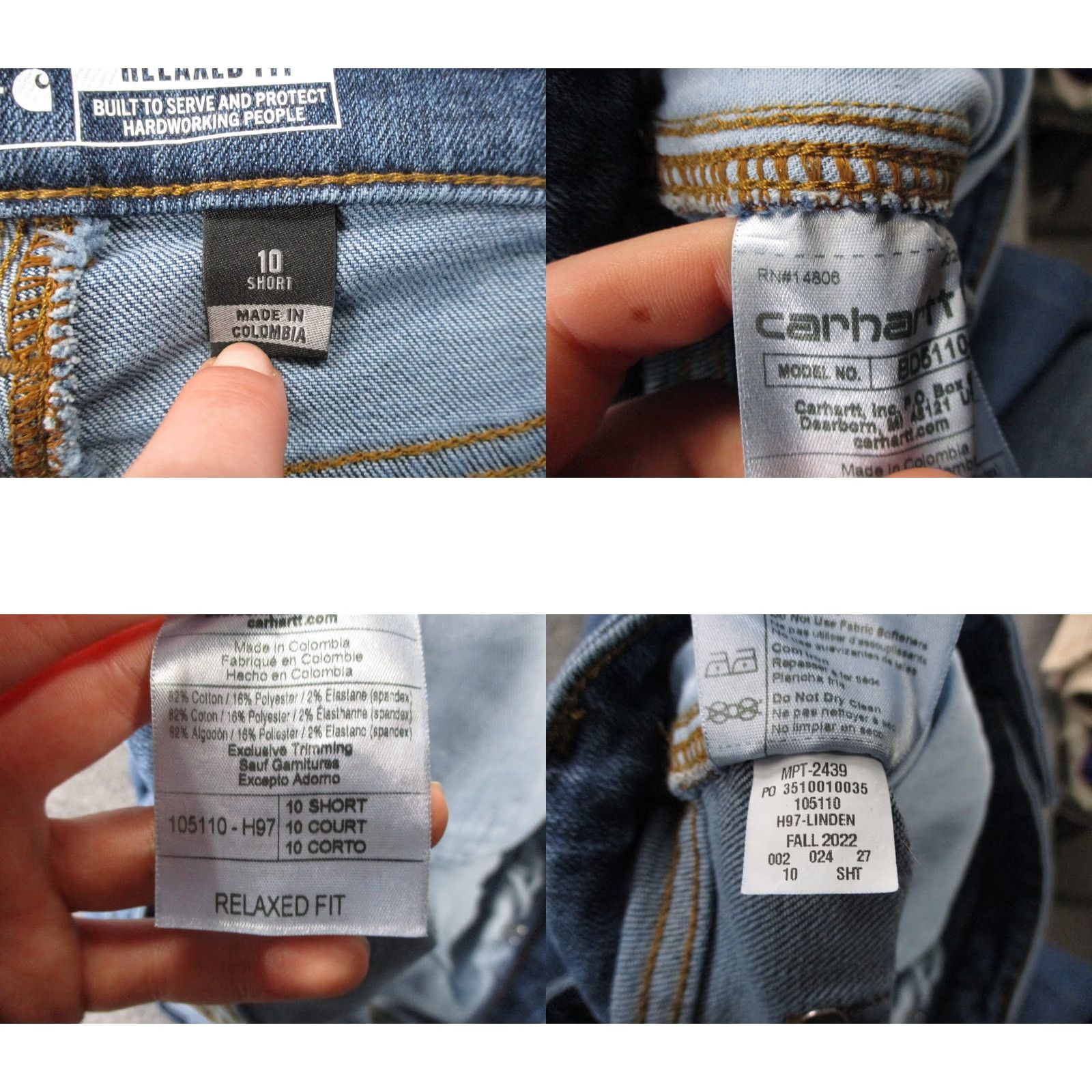 Carhartt Carhartt Jeans Women 10 Short Blue Denim Articulated Knee Workwear Size 24" / US 00 / IT 34 - 8 Thumbnail