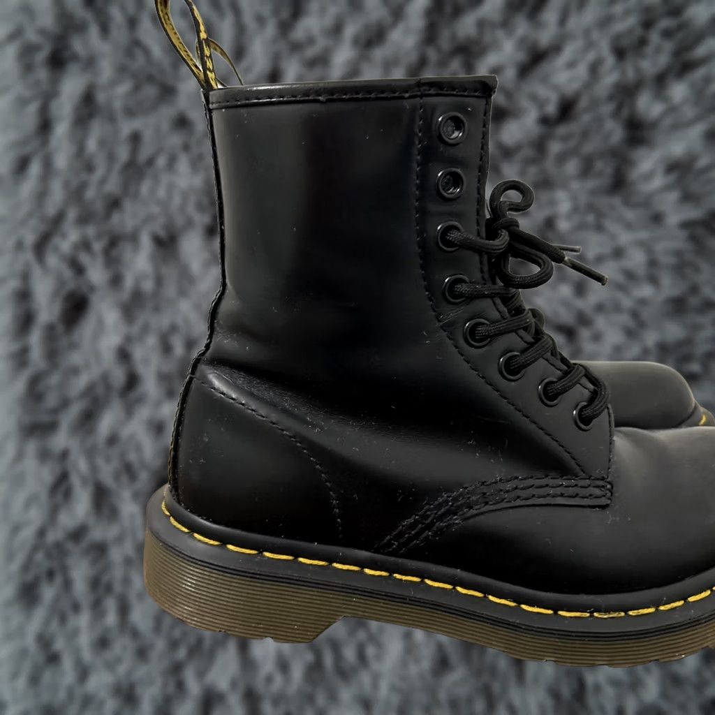 Dr. Martens Dr. Martens 1460 Boots Womens Size 5 Black Smooth Leather 8 Hole Lace Up Combat Style Mens Womens Genders Size US 5.5 / IT 35.5 - 1 Thumbnail