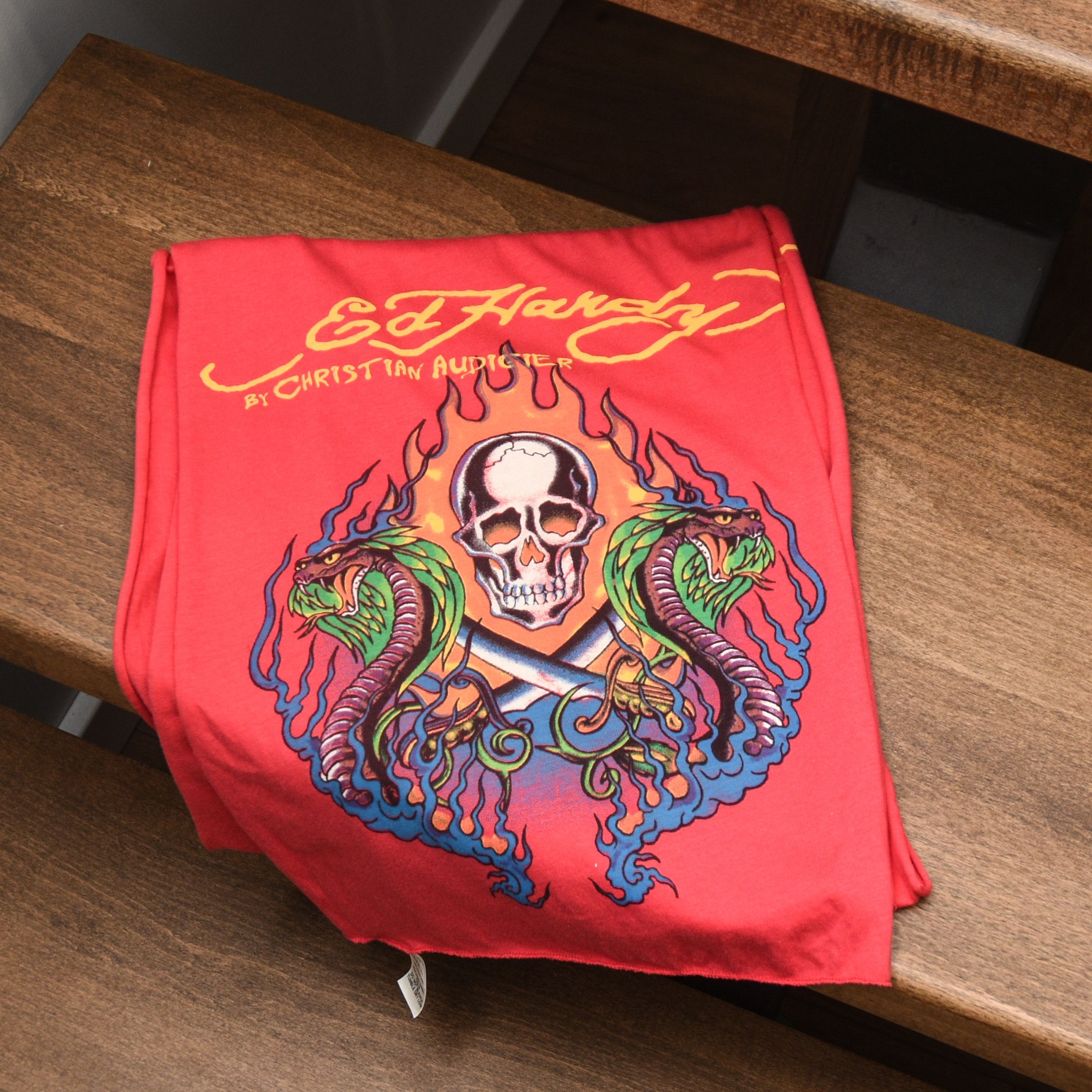 Ed Hardy Ed Hardy Christian Audigier Scarf Skull Snake Tattoo Y2K Size ONE SIZE - 1 Thumbnail