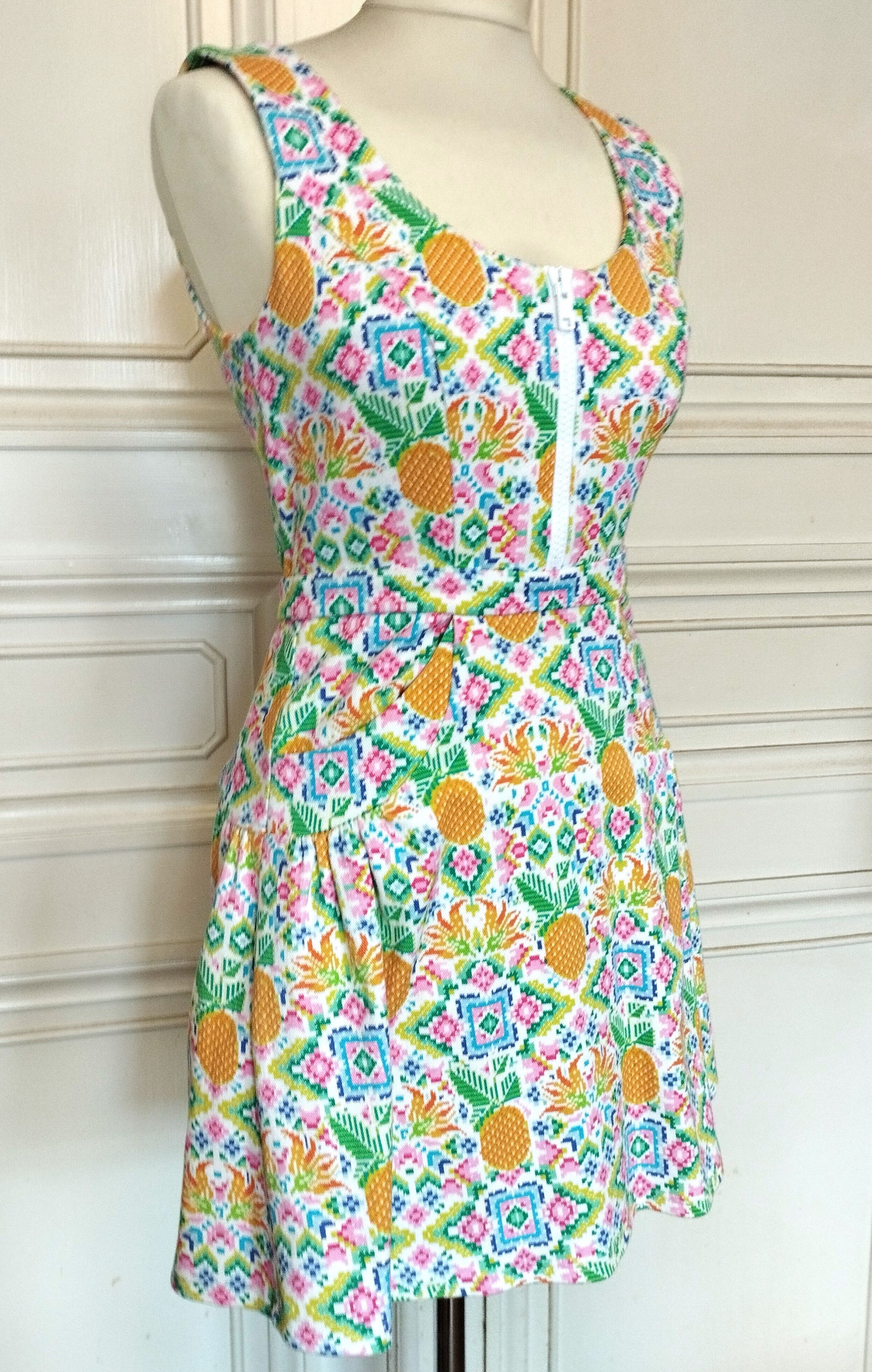 Designer Manoush Robe Pineapple TXS Size XS / US 0-2 / IT 36-38 - 2 Thumbnail