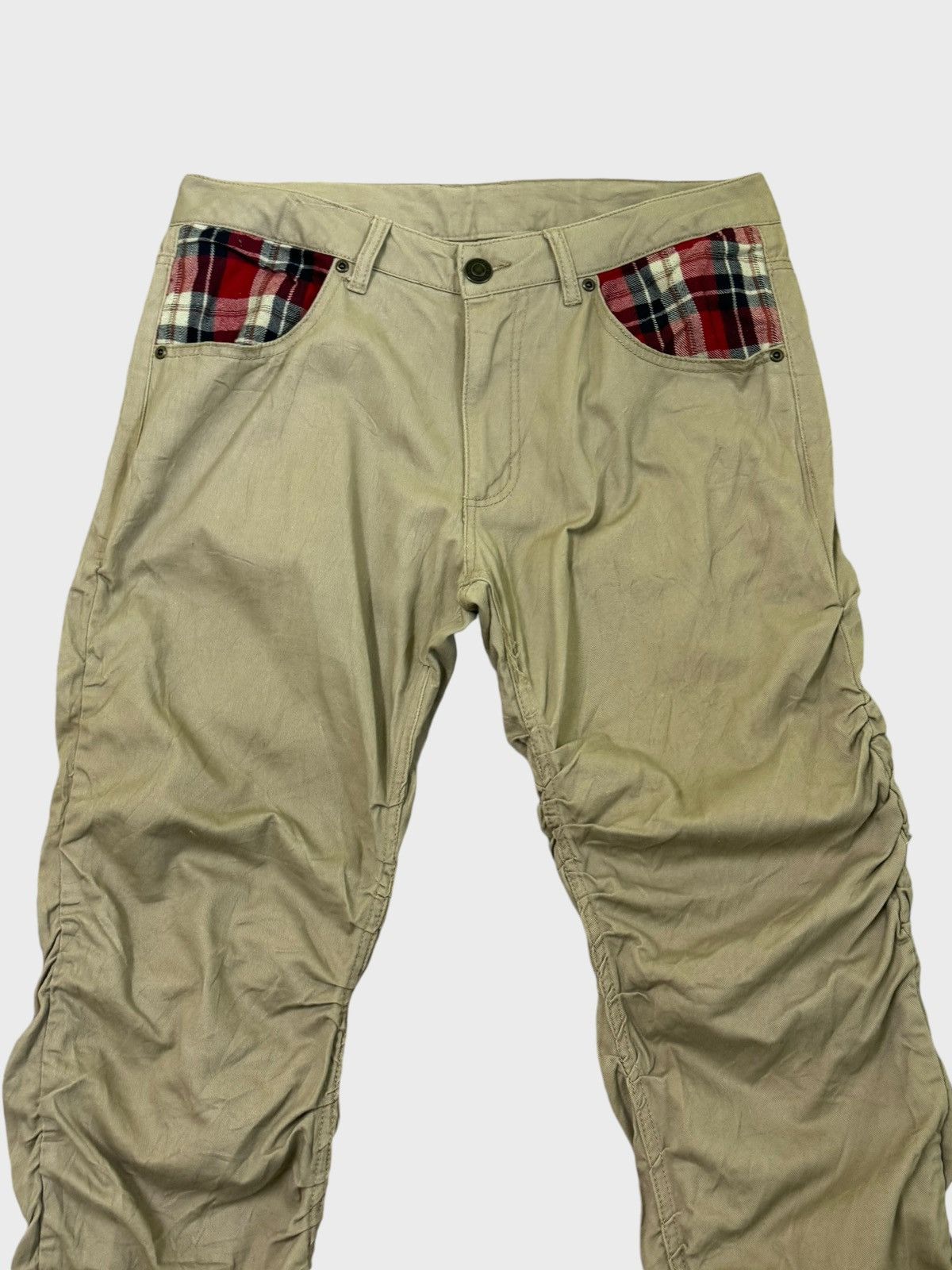 Japanese Brand Stacked Pant Plaid Tartan Distressed pant Size US 32 / EU 48 - 3 Thumbnail