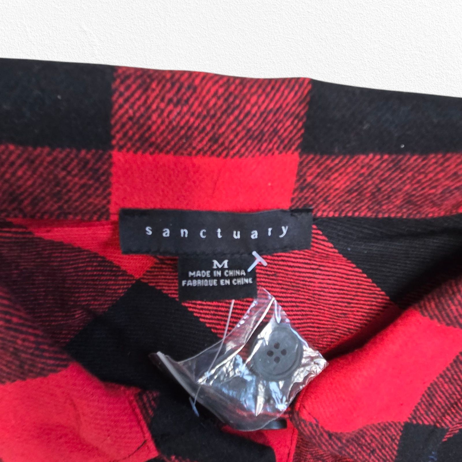 Sanctuary Sanctuary Red Black Plaid Flannel Shacket Size Medium Size M / US 6-8 / IT 42-44 - 4 Thumbnail