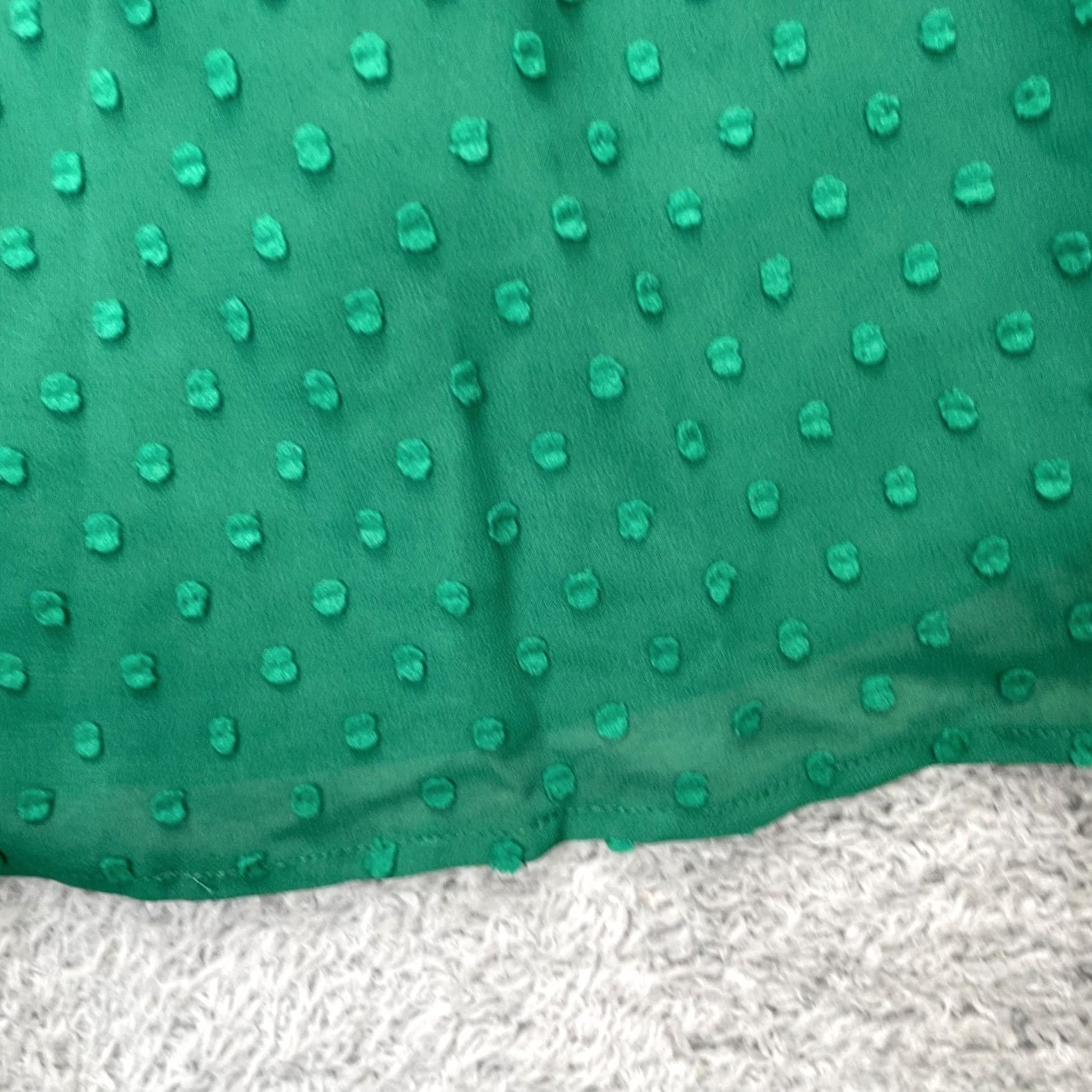 J.Crew VINTAGE J.CREW Blouse Shirt Womens Large Green V-Neck Puff Sleeve Lined Pattern: Solid Blouse Shirt Size L / US 10 / IT 46 - 5 Thumbnail