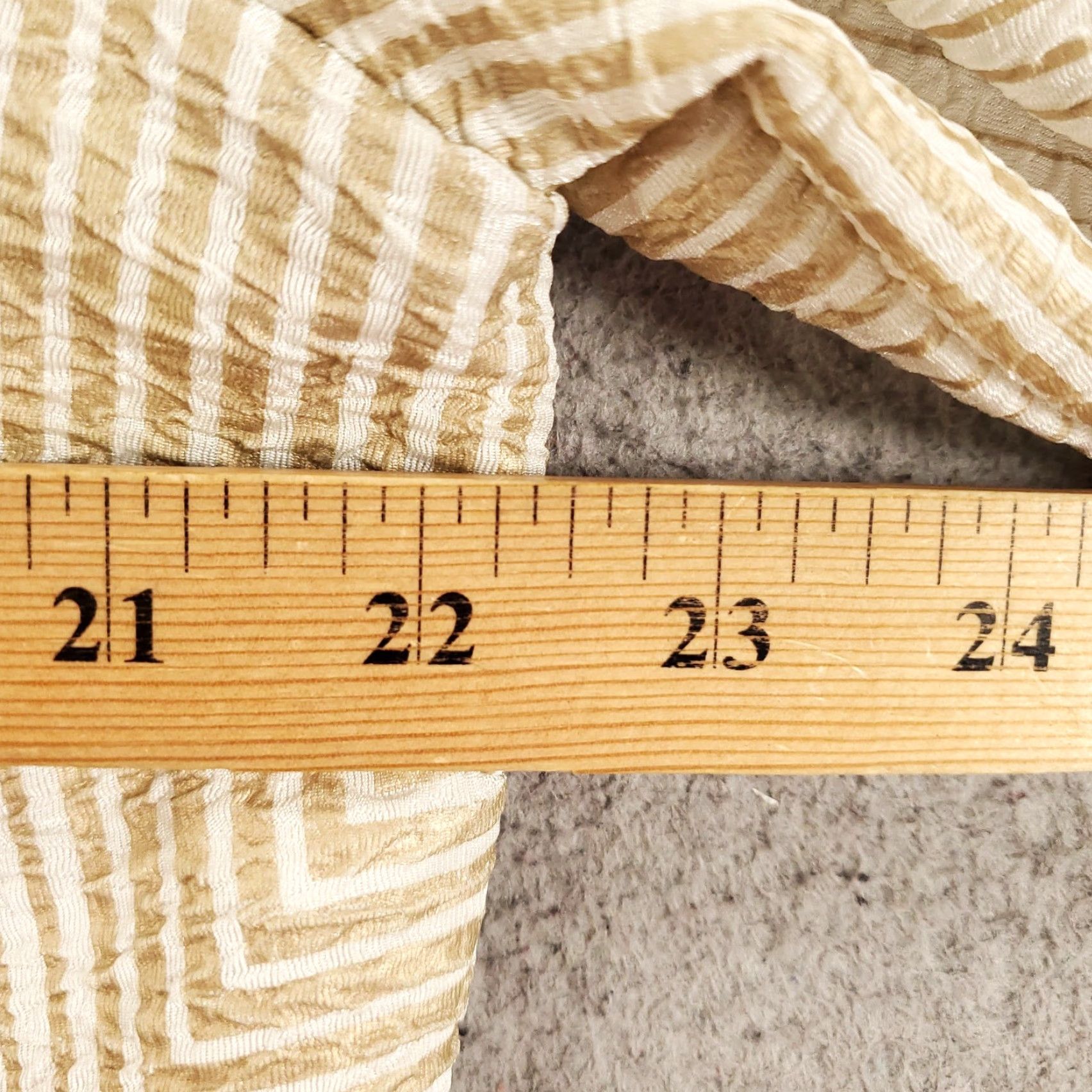 Vintage Chico's Cardigan Womens Large Tan White Geometric Single Button Travelers 2 Size L / US 10 / IT 46 - 4 Thumbnail
