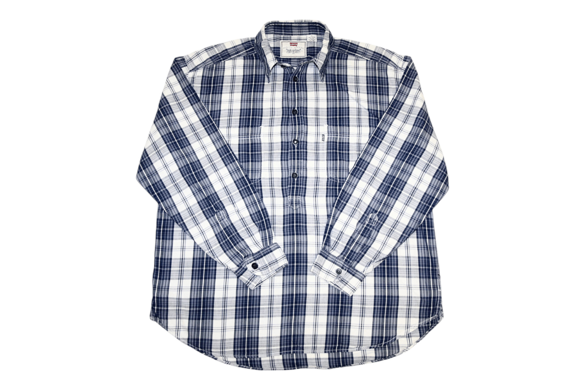Levi's Vintage Clothing VTG 1997's Levi's Silver Tab Madras Flannel Popover Shirt Size US XL / EU 56 / 4 - 1 Thumbnail