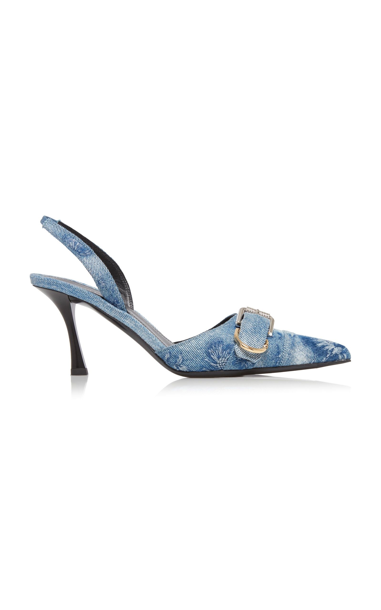 oc11z0725 Voyou Buckle-Detailed Slingback Pumps in Blue