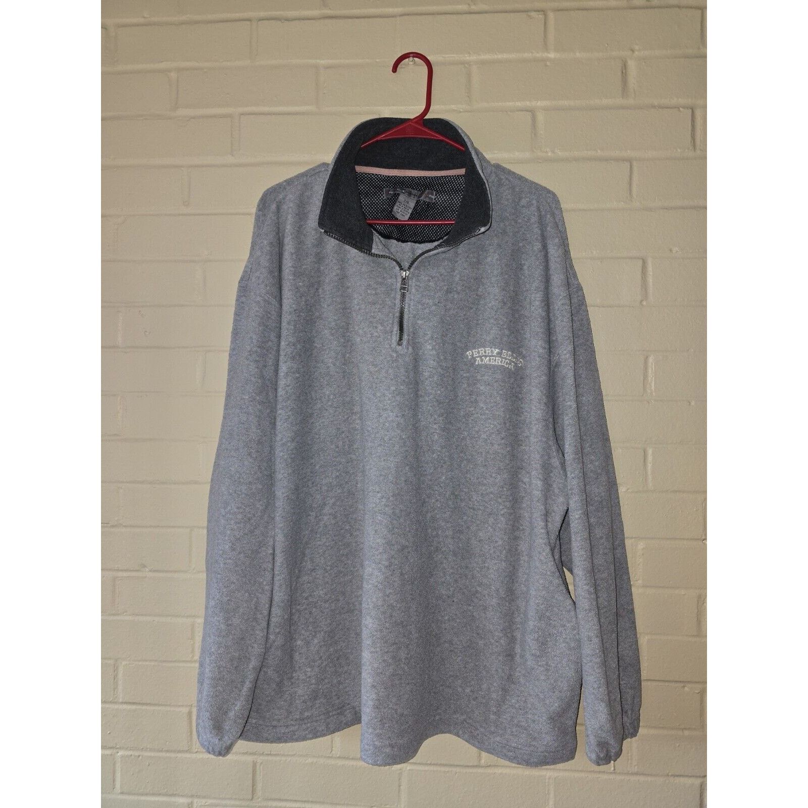 Perry Ellis Perry Ellis Pullover 1/4 Zip XXL 2XL Fleece Gray Men's Soft Size US XXL / EU 58 / 5 - 1 Thumbnail