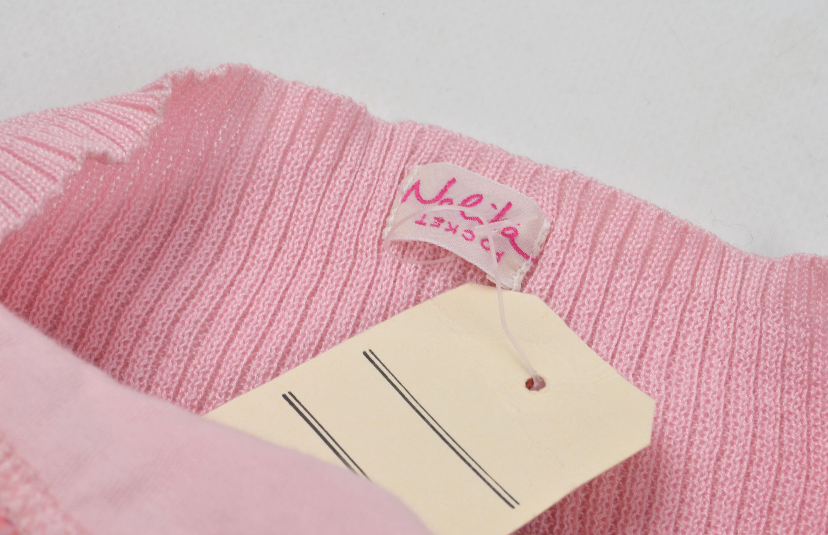 Designer × Vintage Nolita Pocket Y2K Fairy Pink Crochet Knit Halter Top Size XS / US 0-2 / IT 36-38 - 6 Thumbnail