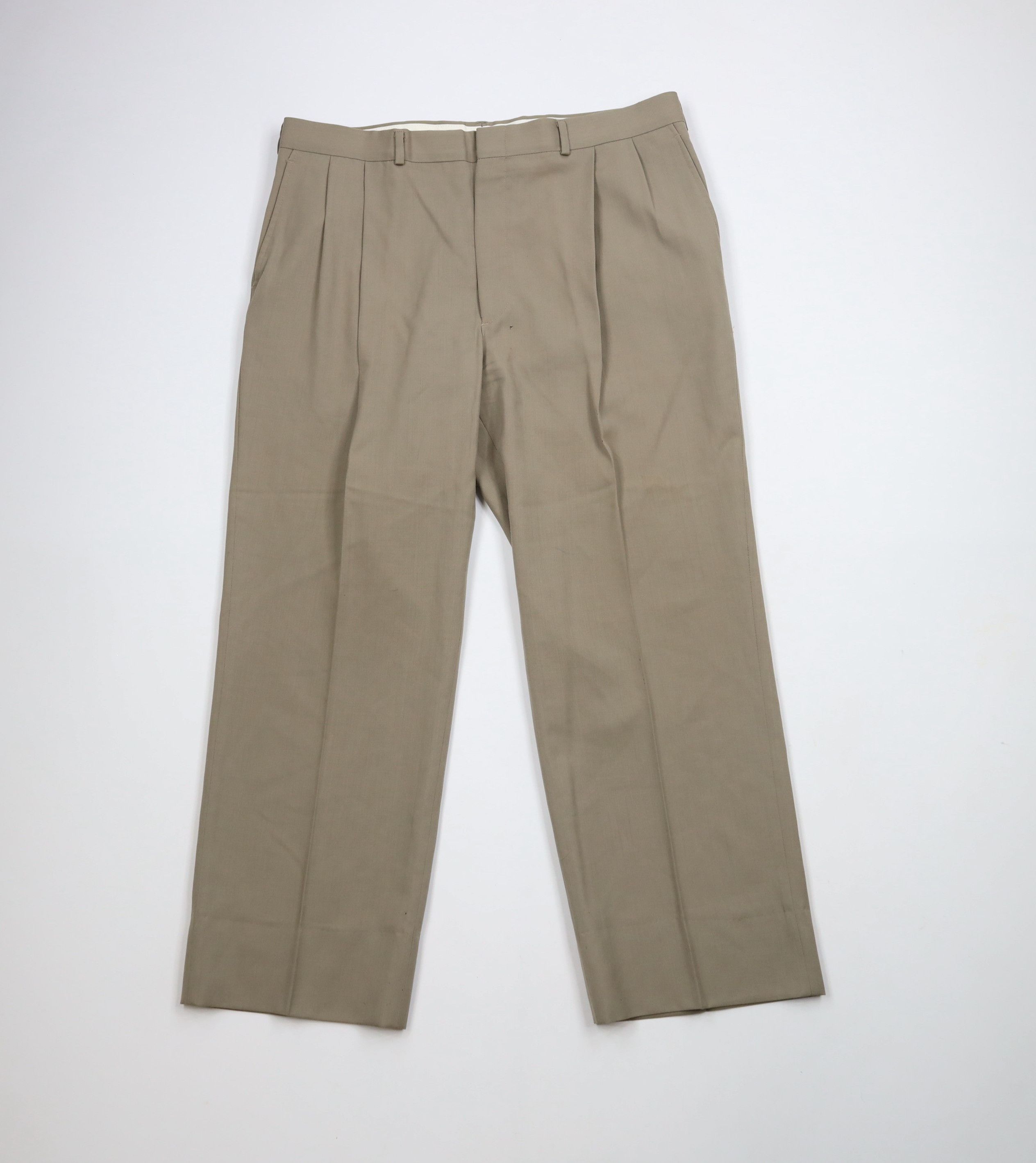 Vintage Vintage 70s Streetwear Wool Bell Bottoms Chino Pants Beige Size US 36 / EU 52 - 1 Thumbnail