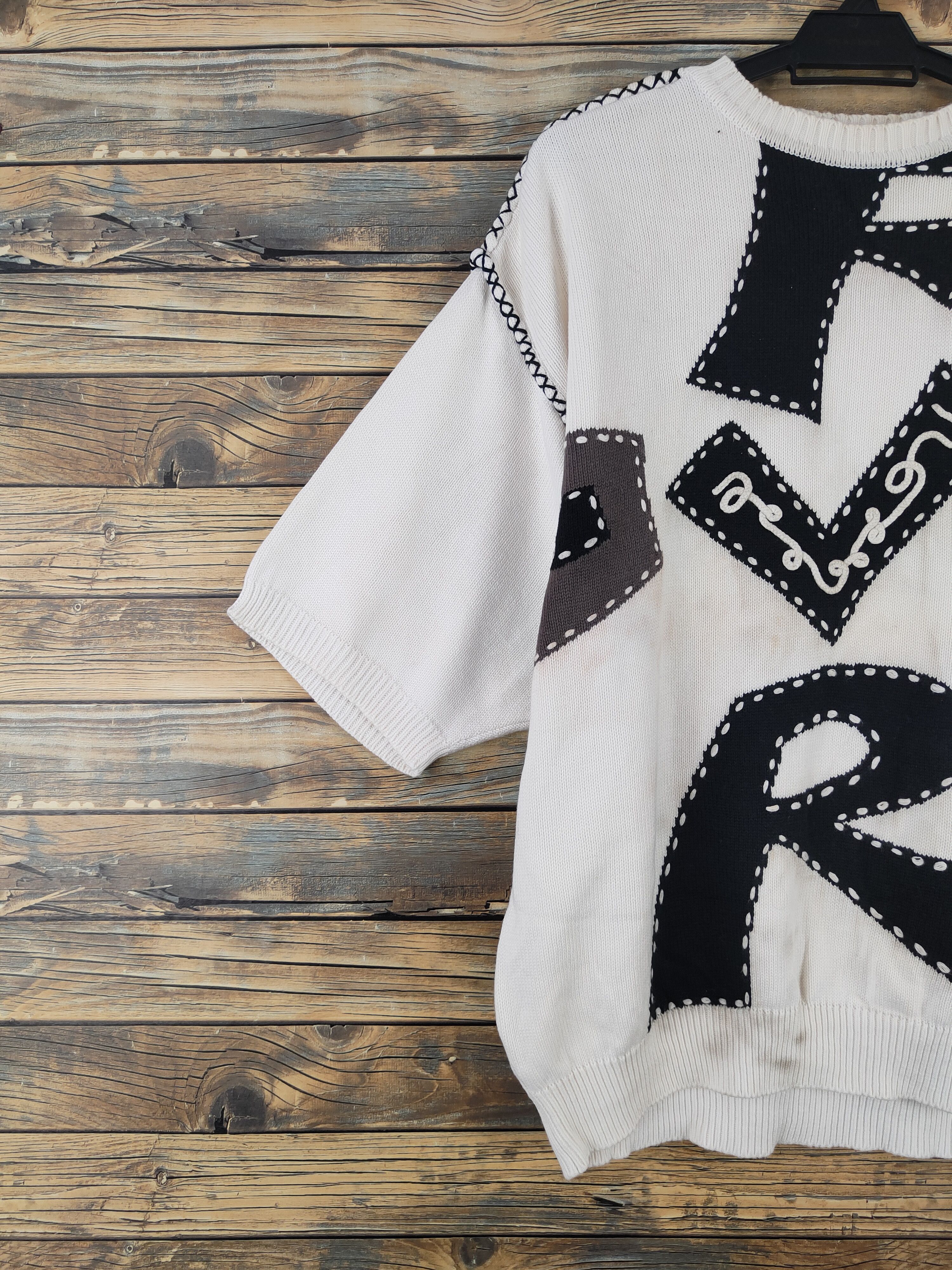 Vintage Blackpia Ivory Knitwear Short Sleeve Sweatshirts #W2234 Size US L / EU 52-54 / 3 - 3 Thumbnail