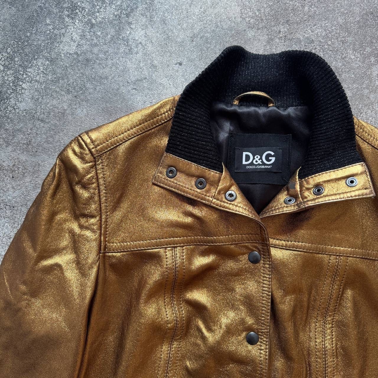 Dolce & Gabbana Dolce & Gabbana Vintage Y2K Glam Rock Gold Leather Jacket Size M / US 6-8 / IT 42-44 - 5 Thumbnail