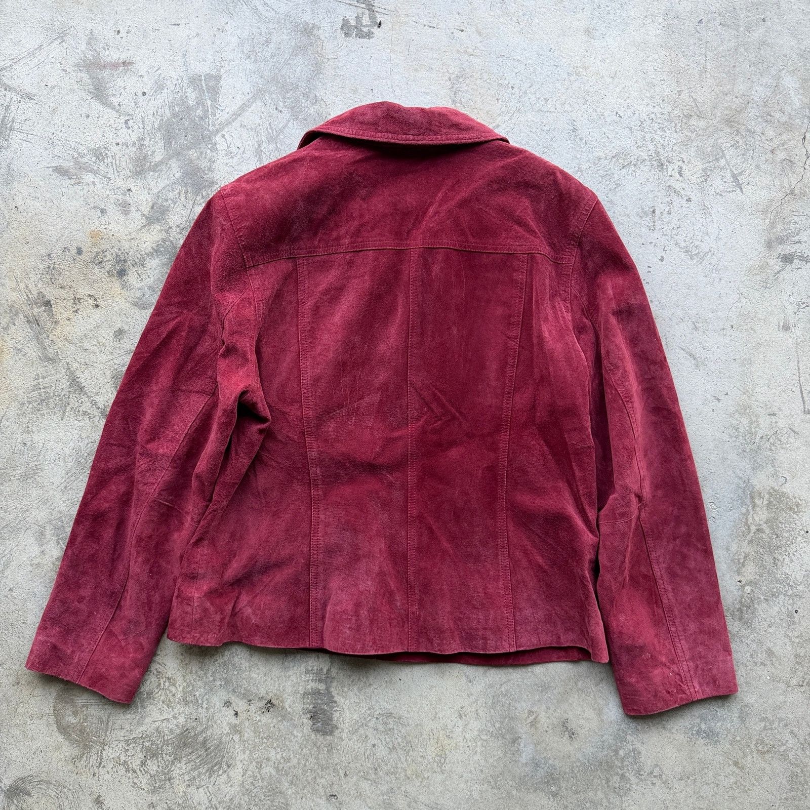 Sonoma Y2K Sonoma Suede Leather Jacket Womens XL Burgundy Moto Boho Size XL / US 12-14 / IT 48-50 - 5 Thumbnail