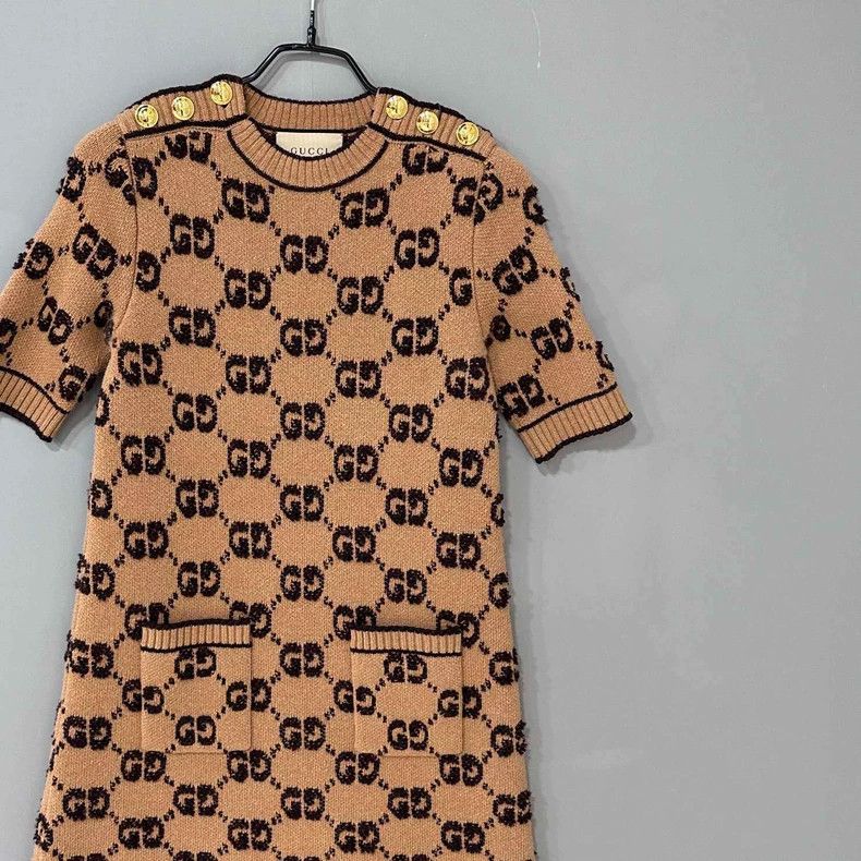 Gucci Gucci Double G full-print gold button dress 2506-Nextarrow Size XS / US 0-2 / IT 36-38 - 2 Thumbnail