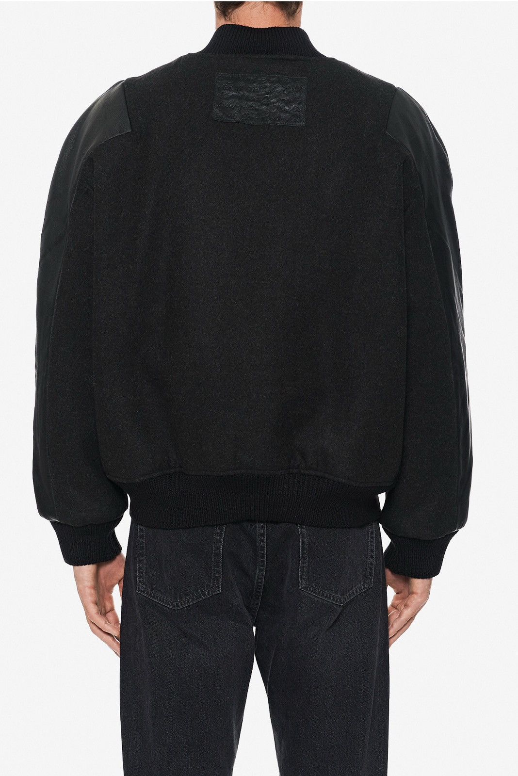 Acne Studios Last Acne Studios Black Wool Leather Trimmed Twill Bomber Size US L / EU 52-54 / 3 - 2 Thumbnail