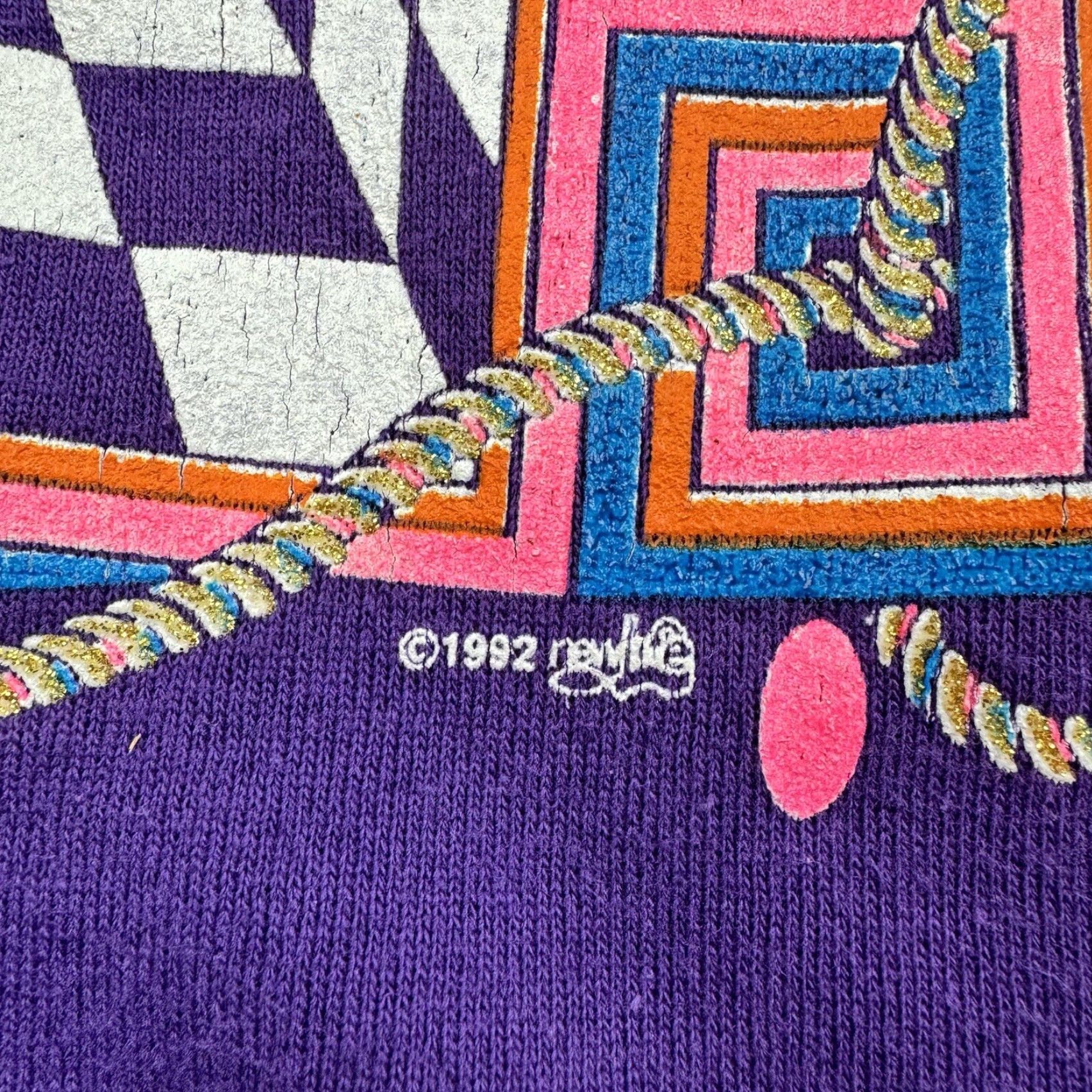 Jerzees VINTAGE Jerzees Sweatshirt Woman’s Medium Purple 90s Art Pullover Crew Neck Glitter Casual Womens 90s Jerzees Sweatshirt Size M / US 6-8 / IT 42-44 - 4 Thumbnail