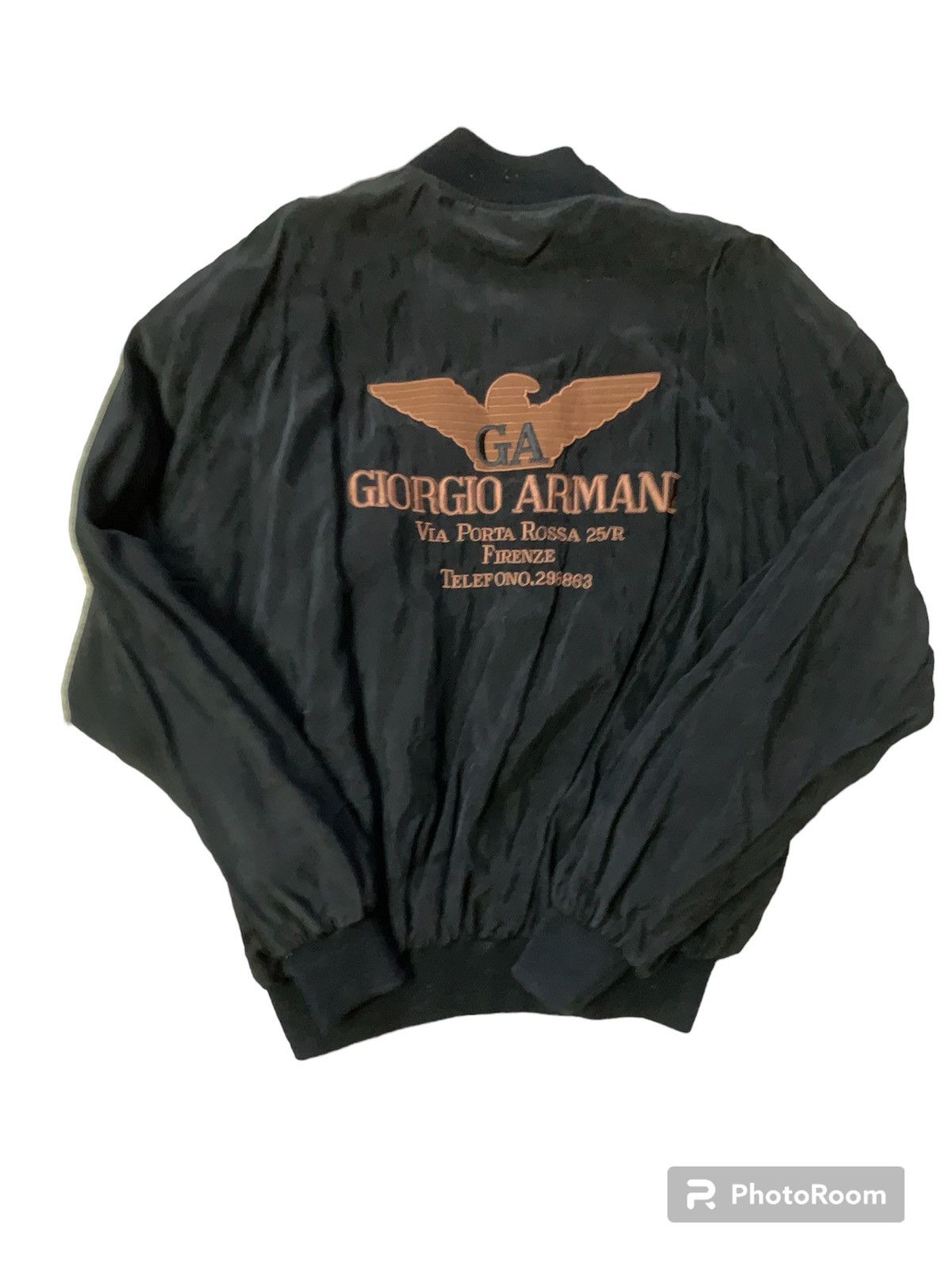 Giorgio Armani Giorgio Armani Silk Big Logo Jacket Size US L / EU 52-54 / 3 - 2 Thumbnail
