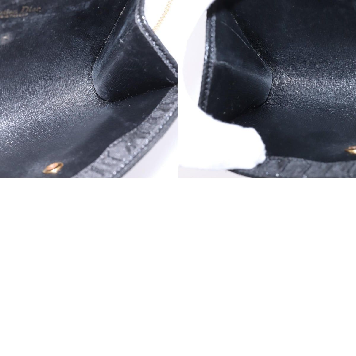 Dior DIOR Honeycomb Canvas Chain Shoulder Bag Black Gold Size ONE SIZE - 12 Thumbnail