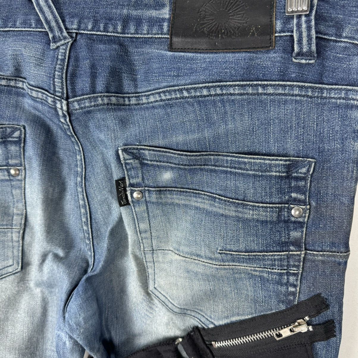 If Six Was Nine 🌟TORNADO MART BONDAGE FLARE DENIM PANTS Size US 34 / EU 50 - 14 Thumbnail