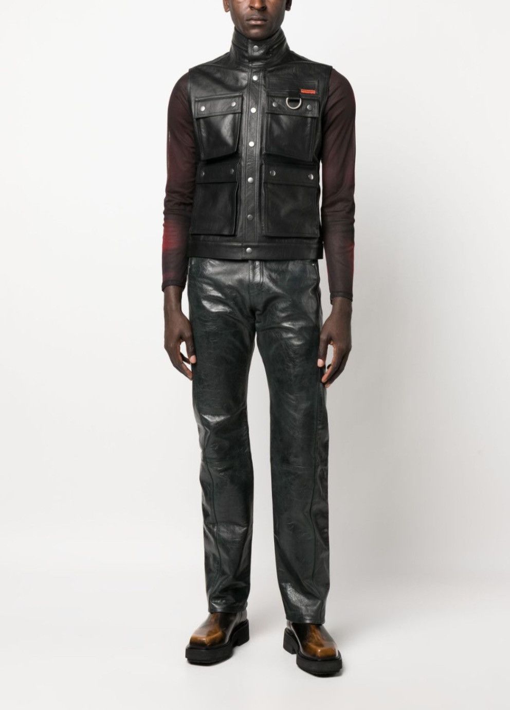 Martine Rose Martine Rose polished-finish button-fastening jacket Size US M / EU 48-50 / 2 - 2 Thumbnail