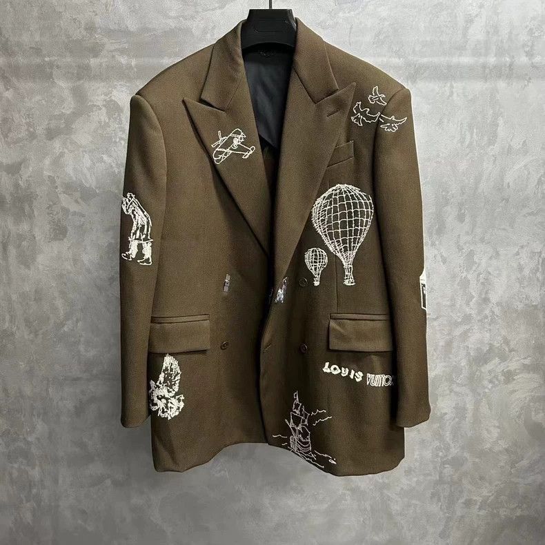 Louis Vuitton Louis Vuitton Brown Embroidered Suit Jacket-2506 Size US M / EU 48-50 / 2 - 1 Thumbnail