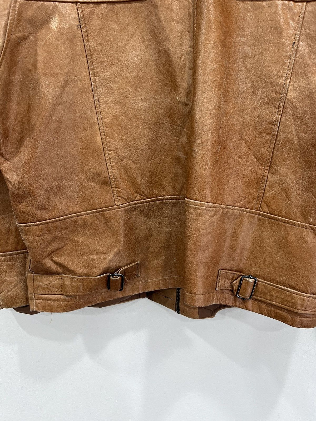 Vintage Vintage Leather Jacket Brown Zip Up faded Size US M / EU 48-50 / 2 - 3 Thumbnail