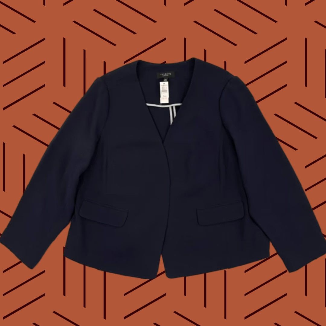 Talbots Talbots Blazer Jacket Womens Sz 16 WP Plus Petite Navy Blue Open Office Work NEW Size XXL / US 16-18 / IT 52-54 - 1 Thumbnail