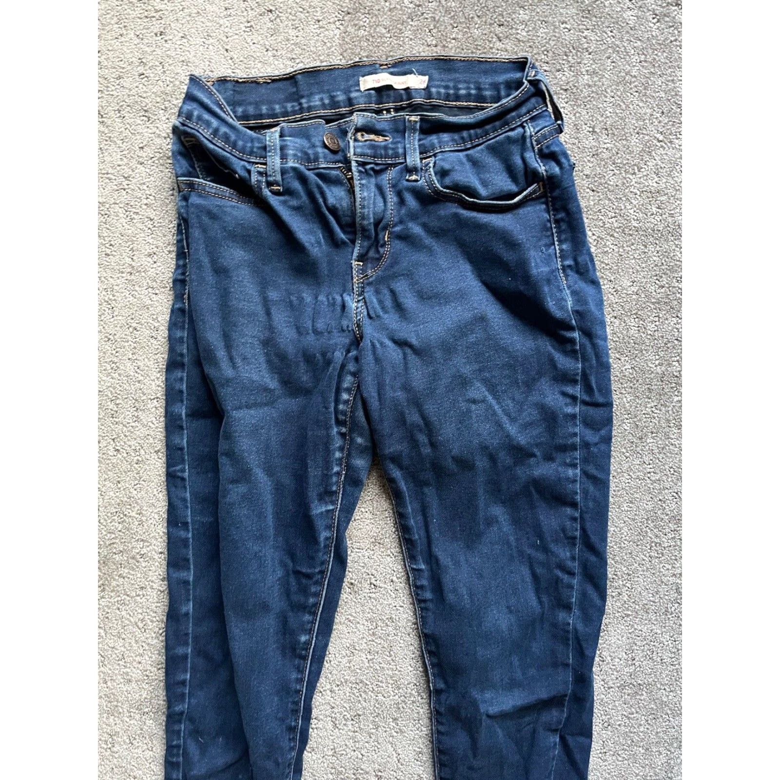Levi's VINTAGE? (no) Levis 710 Levi'S 710 Slim Jeans Womens 26x29 Blue Denim Wash Stretch 26 Inseam 28 Zip Button Logo Zipper Cotton Denim Size 26" / US 2 / IT 38 - 6 Thumbnail