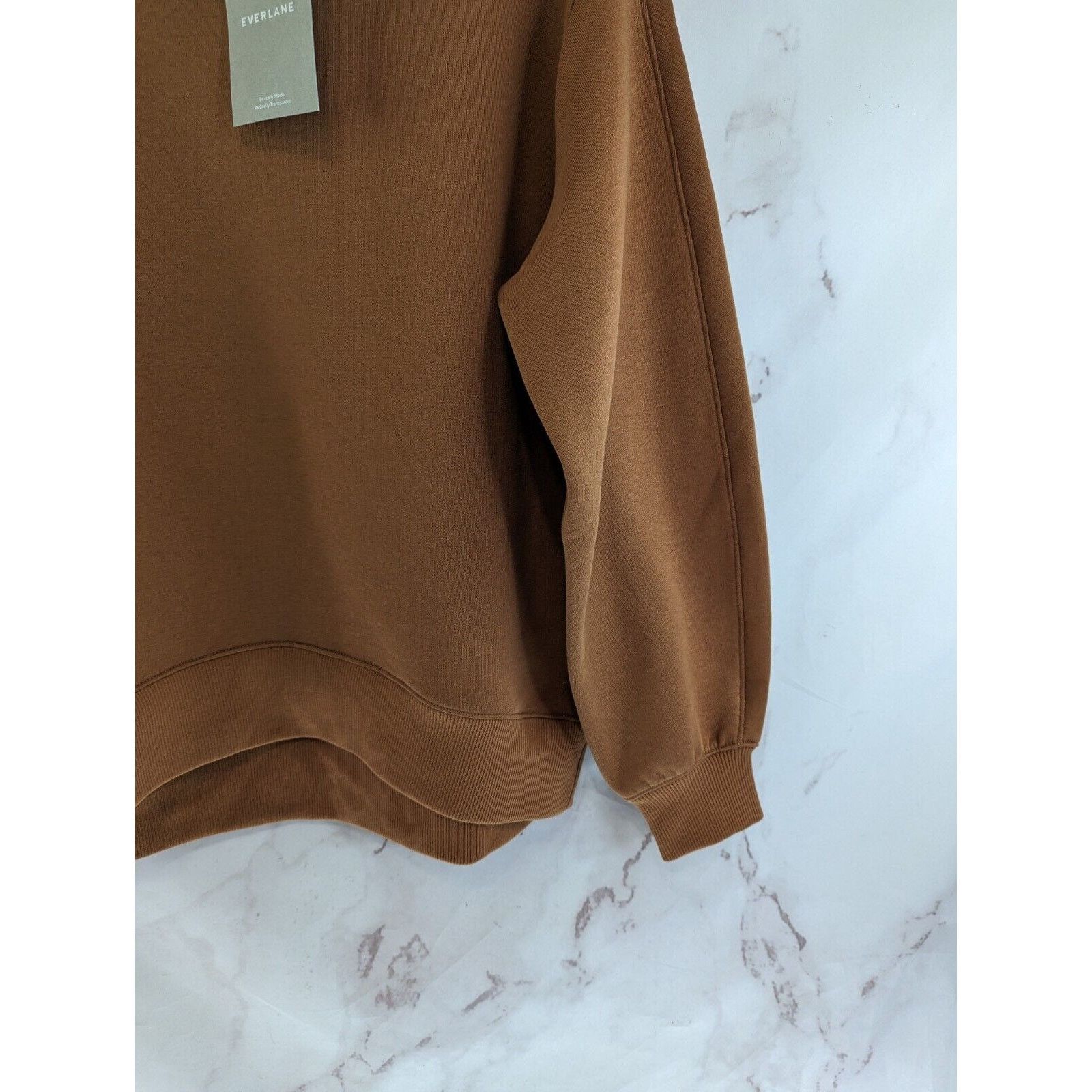 Everlane Everlane Sweatshirt Women XS Cocoa Mock Fleece Pullover Size XS / US 0-2 / IT 36-38 - 4 Thumbnail