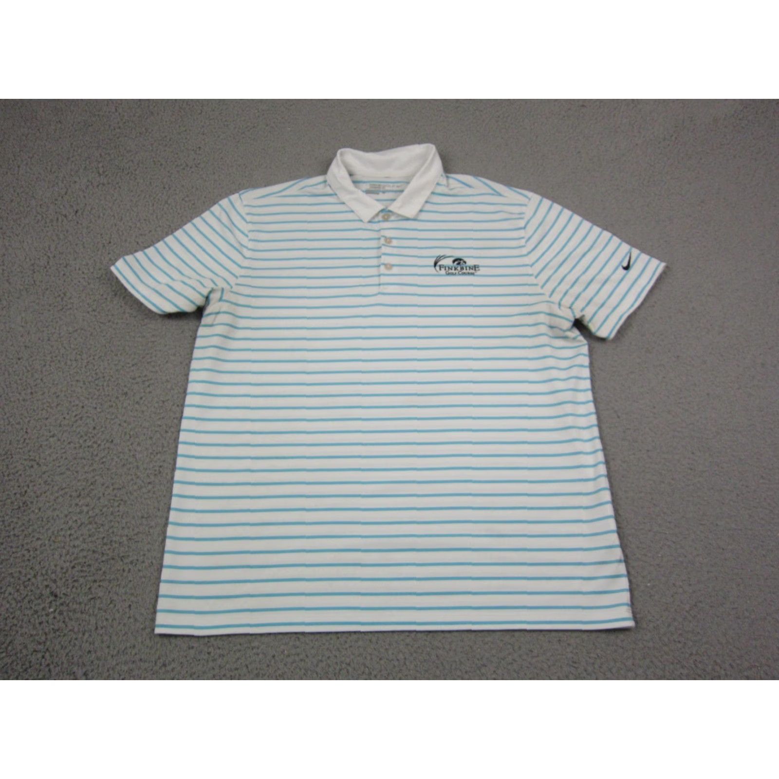 Nike Nike Golf Polo Shirt L Adult Blue Striped Dri-Fit Mens Shirt Size US L / EU 52-54 / 3 - 2 Thumbnail