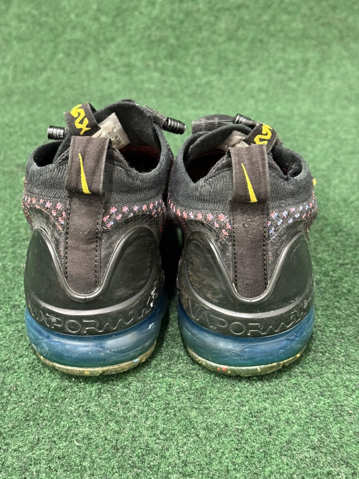 Nike Nike Air VaporMax 2021 Flyknit Black Photo Blue Crimson Gold Size US 5.5 / EU 38 - 5 Thumbnail