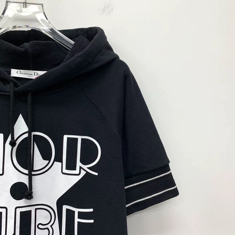 Dior Dior Black letter pattern printed cotton hooded drawstring Size XS / US 0-2 / IT 36-38 - 3 Thumbnail