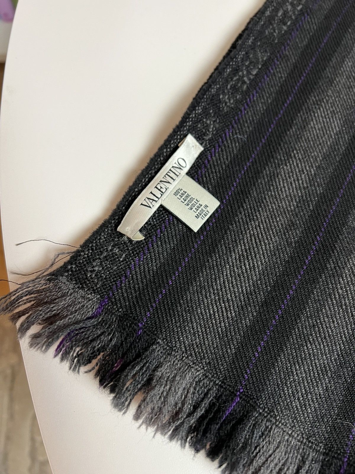 Valentino Valentini classic scarf lana wool Italy striped Size ONE SIZE - 2 Thumbnail