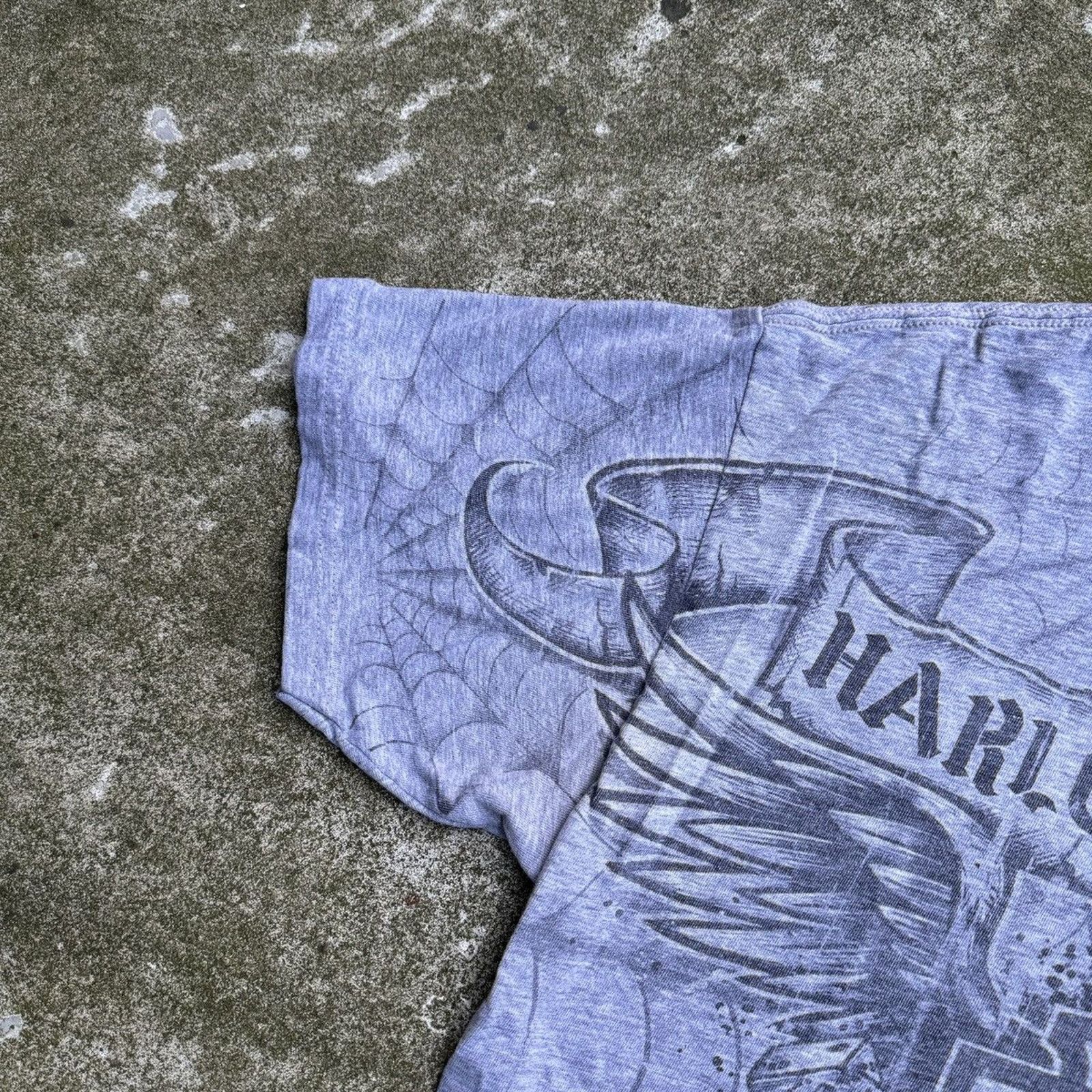 Harley Davidson Vintage Harley Davidson Thrashed Faded Spiderweb Tee Seoul Size US L / EU 52-54 / 3 - 11 Thumbnail