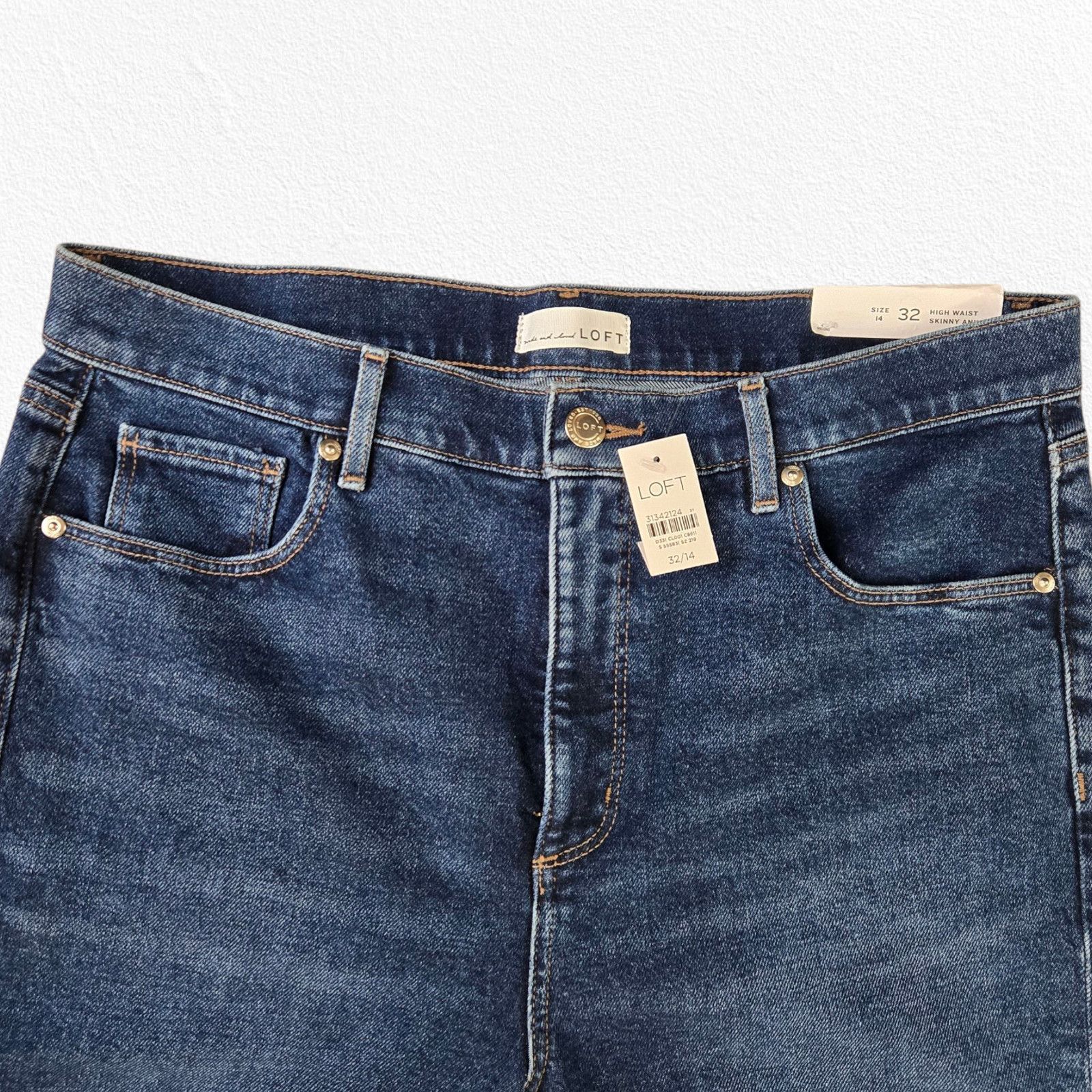 Loft LOFT Dark Wash High Waisted Ankle Skinny Jeans Size 32 Size 32" / US 10 / IT 46 - 3 Thumbnail