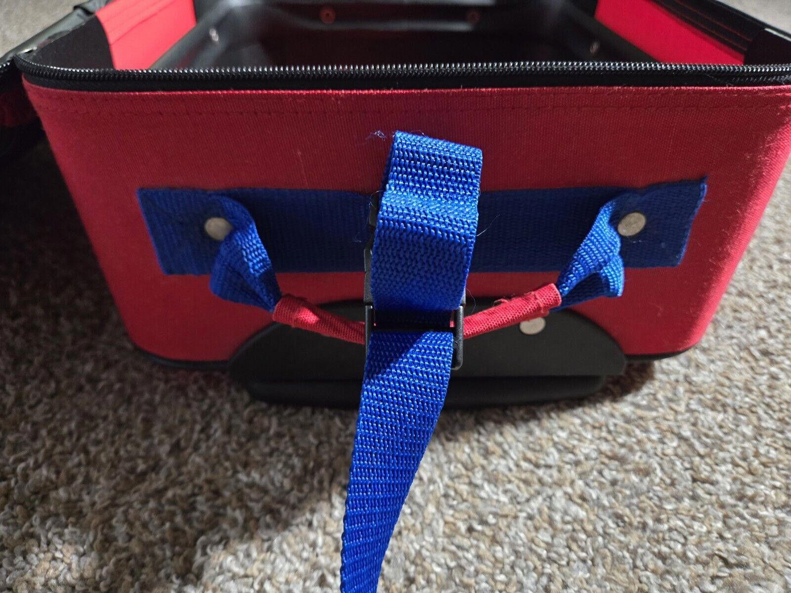 Designer 3 Piece Red And Blue Camp Carnival Luggae Set Wheels Size ONE SIZE - 9 Thumbnail