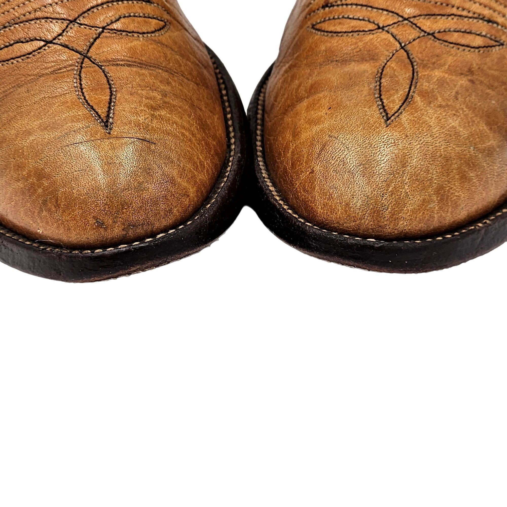 Dan Post Vintage Dan Post Exotic Print 6758 Mens 9.5D Brown Leather Size US 9.5 / EU 42-43 - 12 Thumbnail