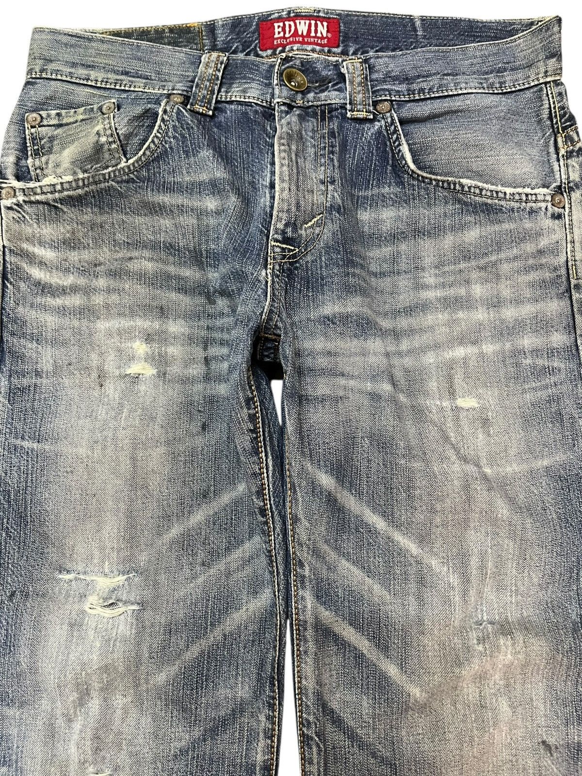 Edwin × Japanese Brand Vintage Edwin XV Baggy Ripped Grunge Denim Size US 32 / EU 48 - 2 Thumbnail