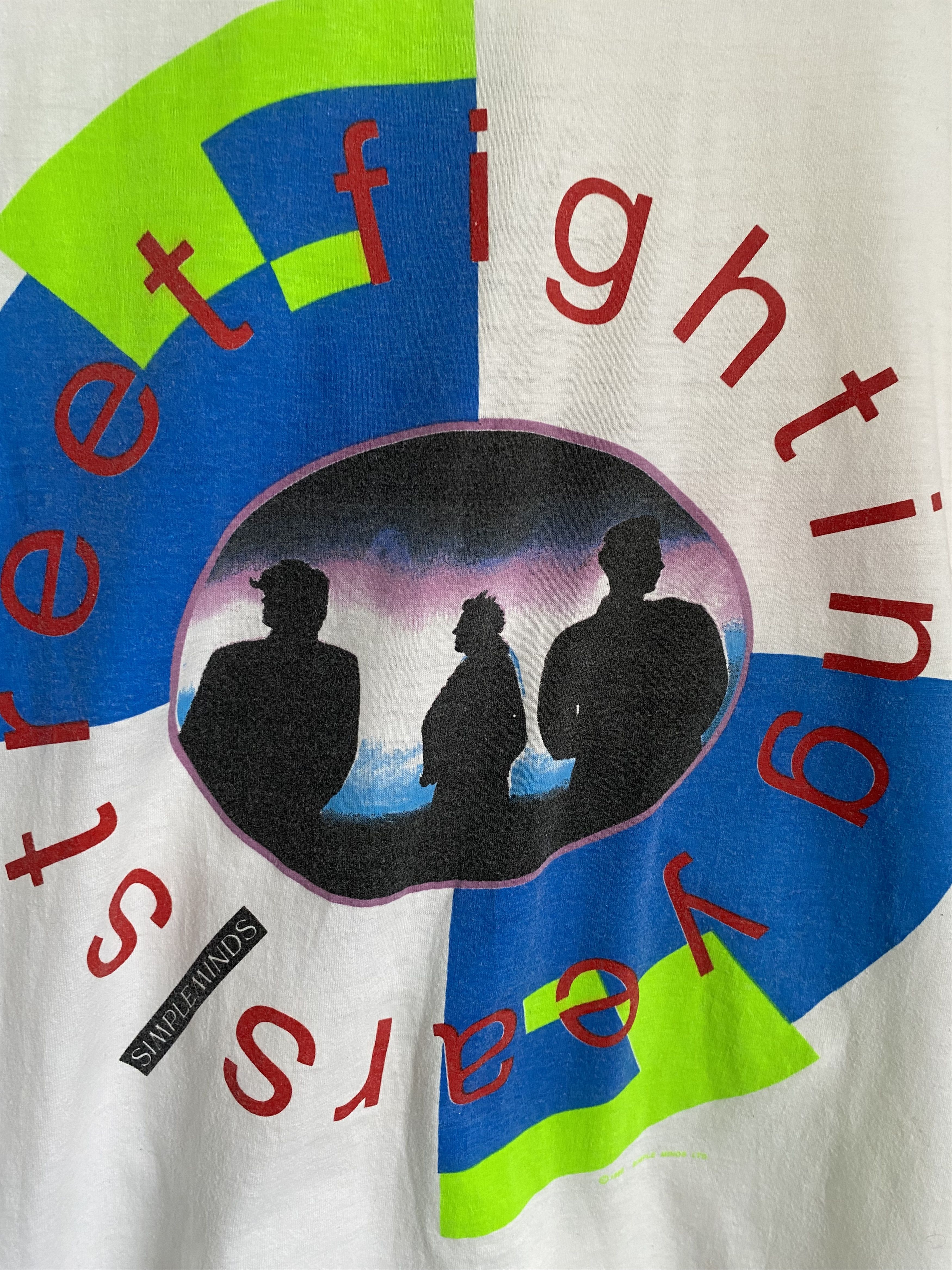 vintage 80s street fighting years simple minds rock t-shirt