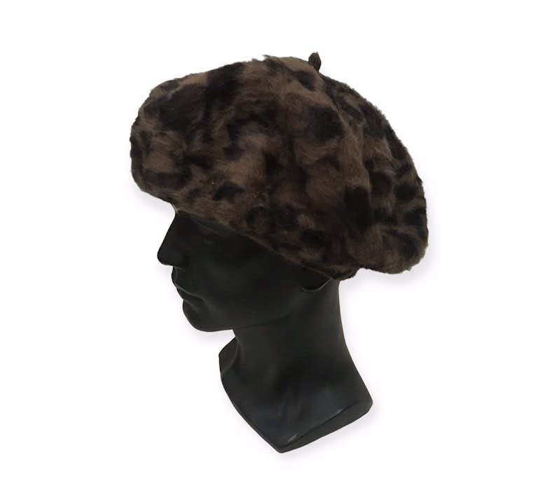 image of Leopard Fleece Beanie Hat, Men's